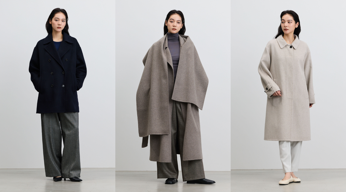 【新作・再入荷】上質なウールカシミヤで仕立てた新作コートの予約販売が開始