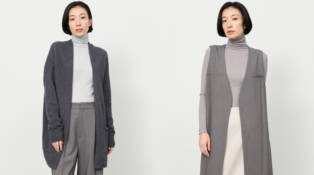 【着用1回のみ美品】SOÉJU ウールライクロングジレ グレー 10月4週のおすすめ】短い秋に買い足すなら、冬も頼れる名品を