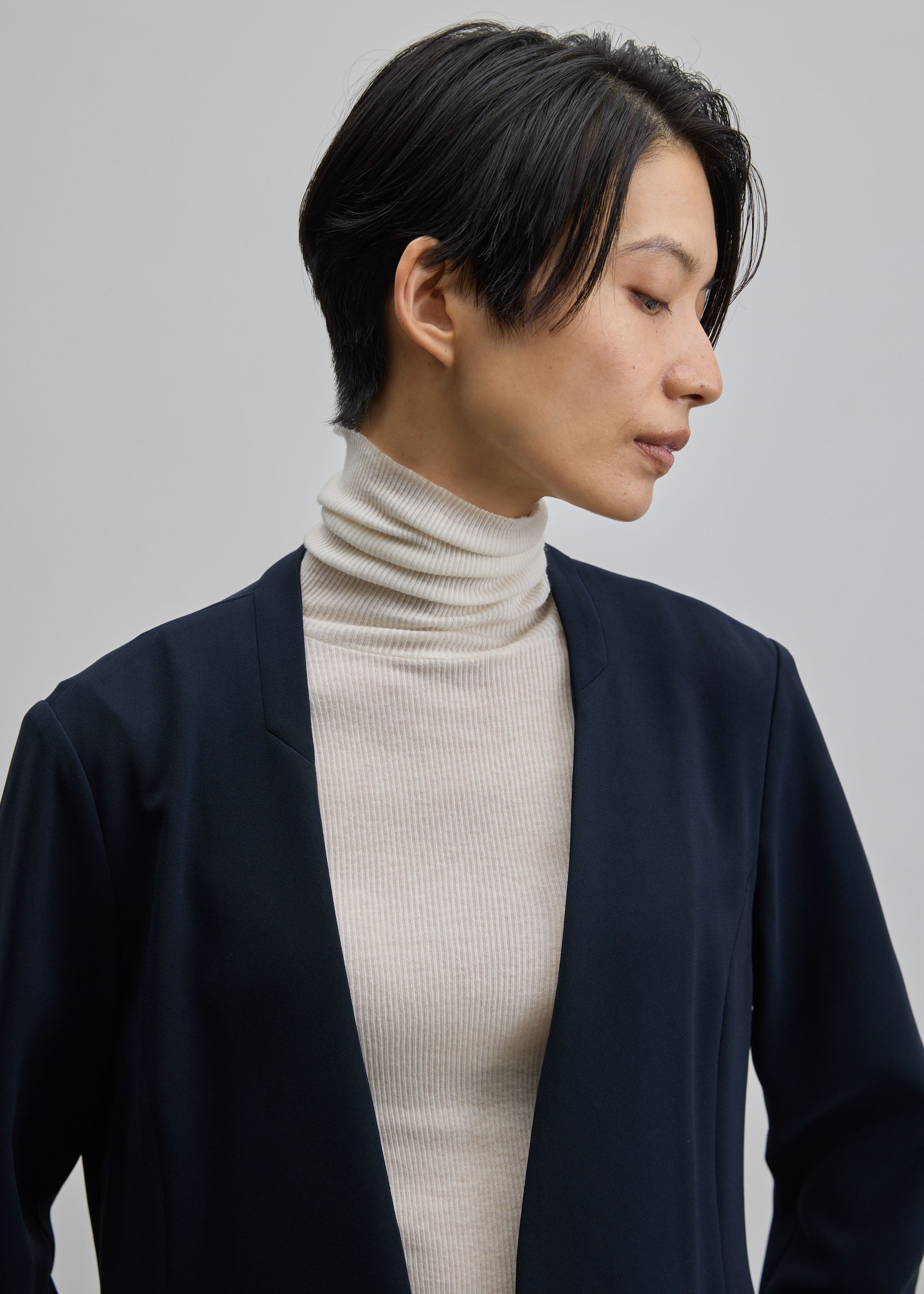 カシミヤ混タートルネックカットソー