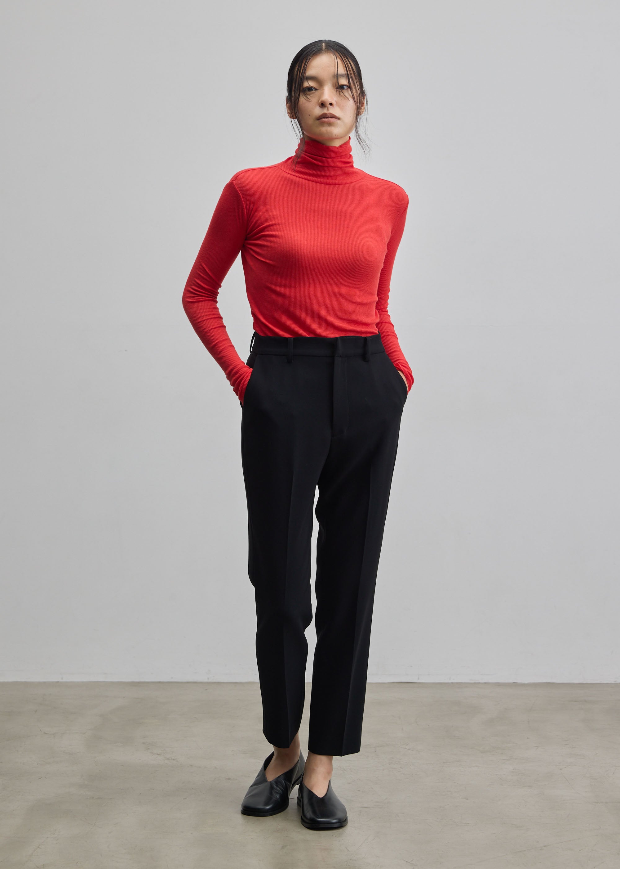 カシミヤ混タートルネックカットソー