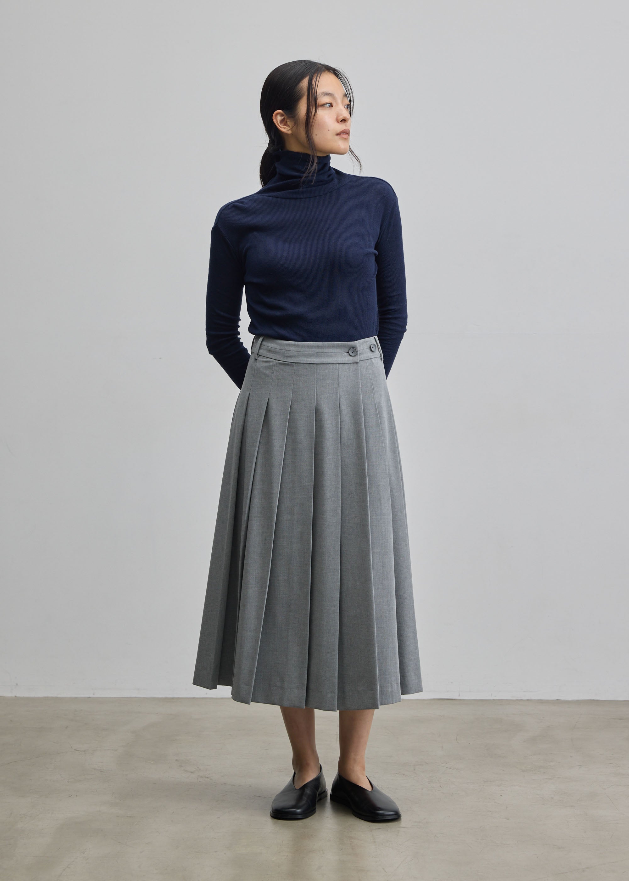 カシミヤ混タートルネックカットソー