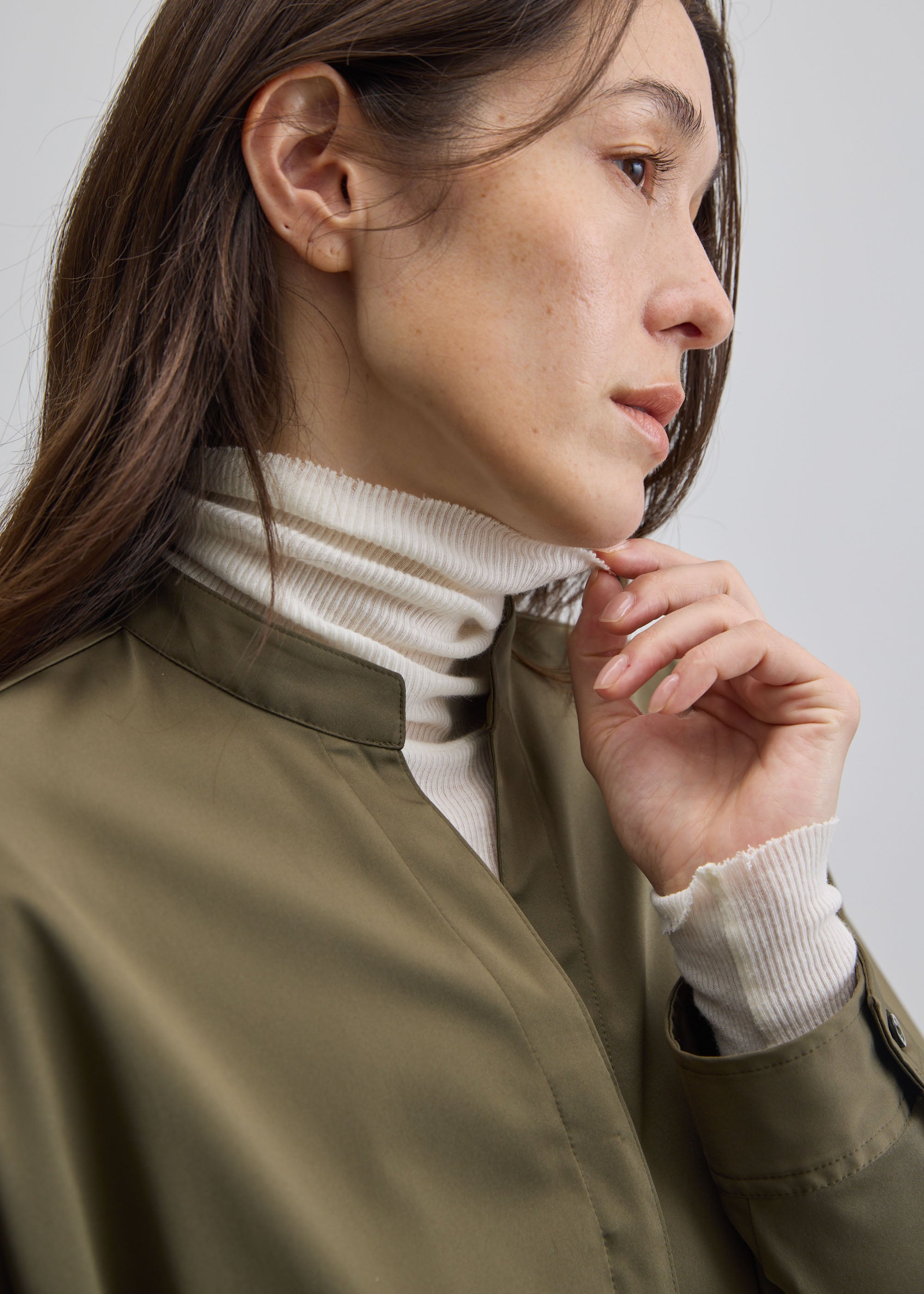 カシミヤ混タートルネックカットソー