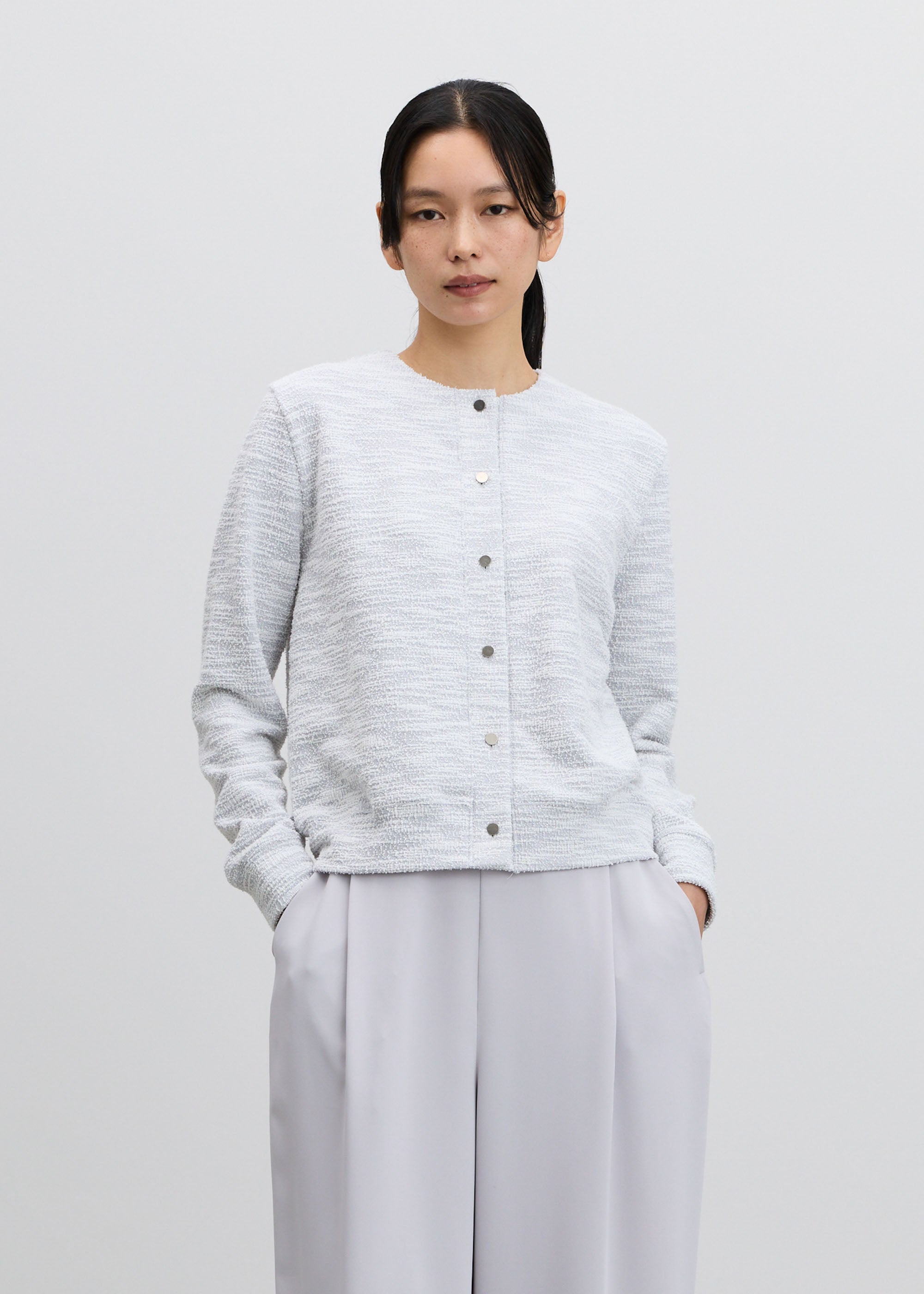 ジャケットライクツィーディーカーディガン