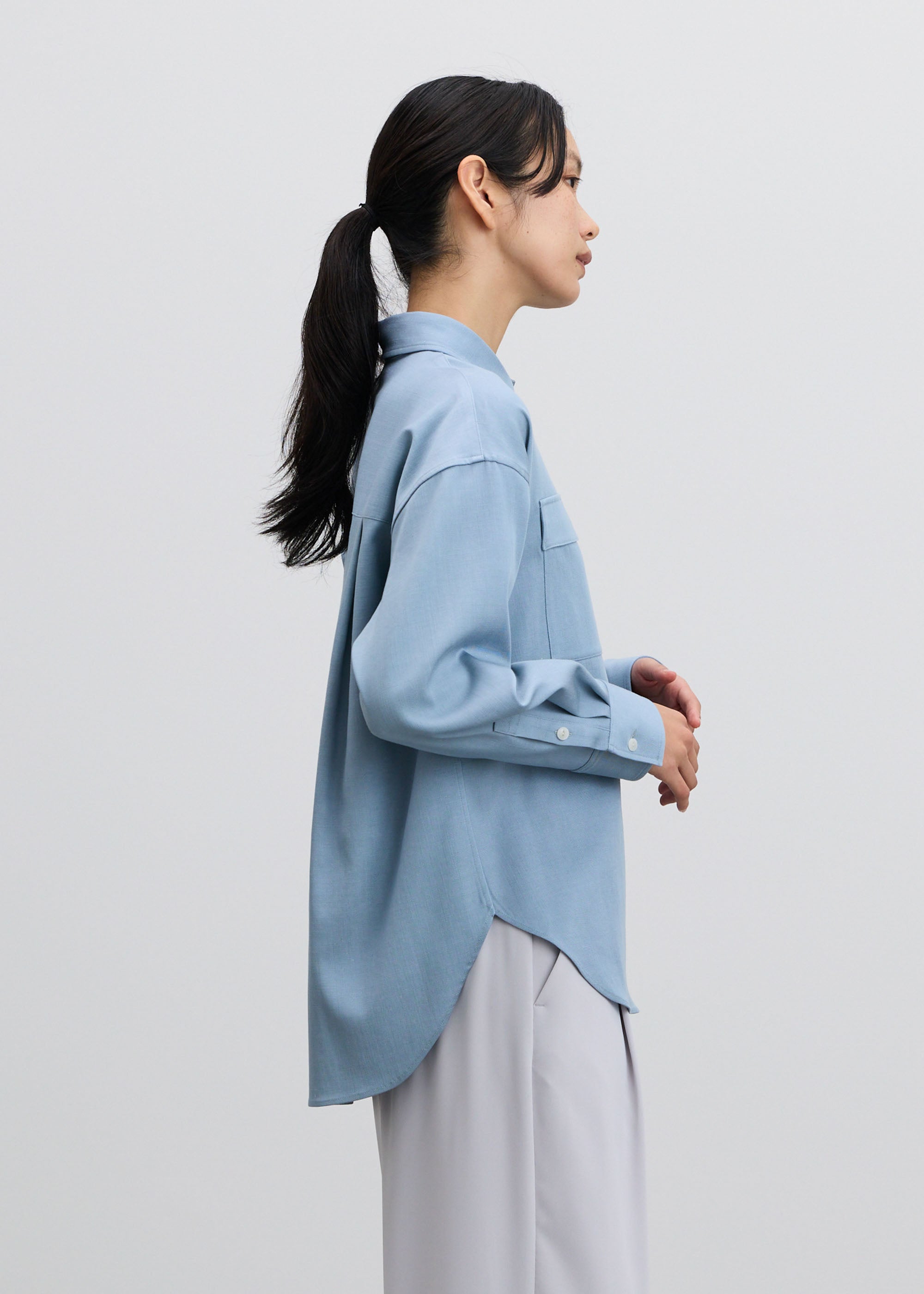 デニムライクシャツ