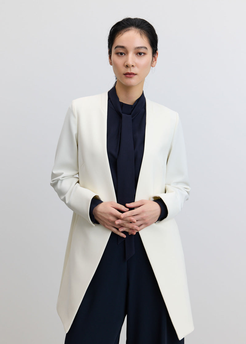 ロングノーカラージャケット