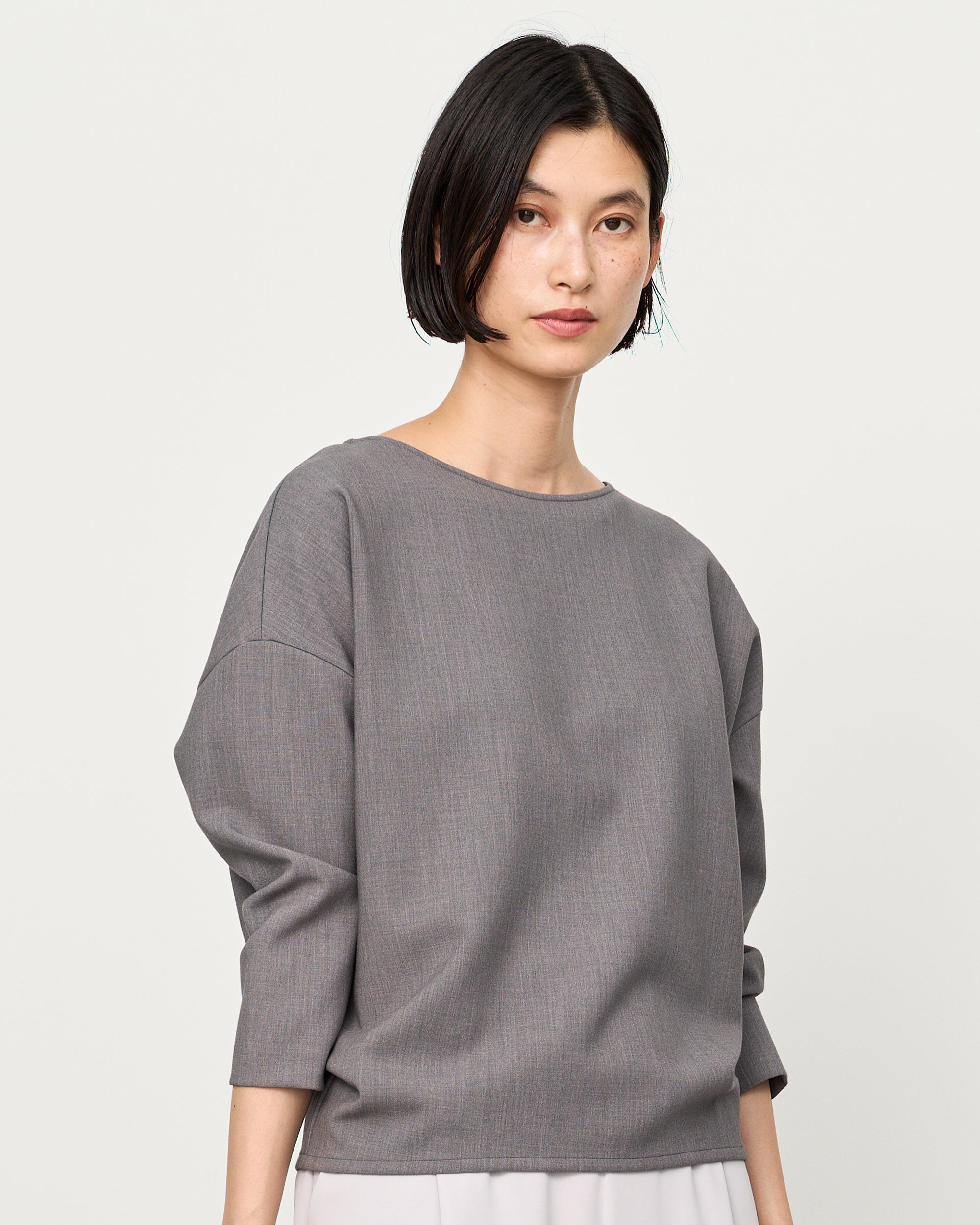 ウールライクコクーンブラウス8分袖