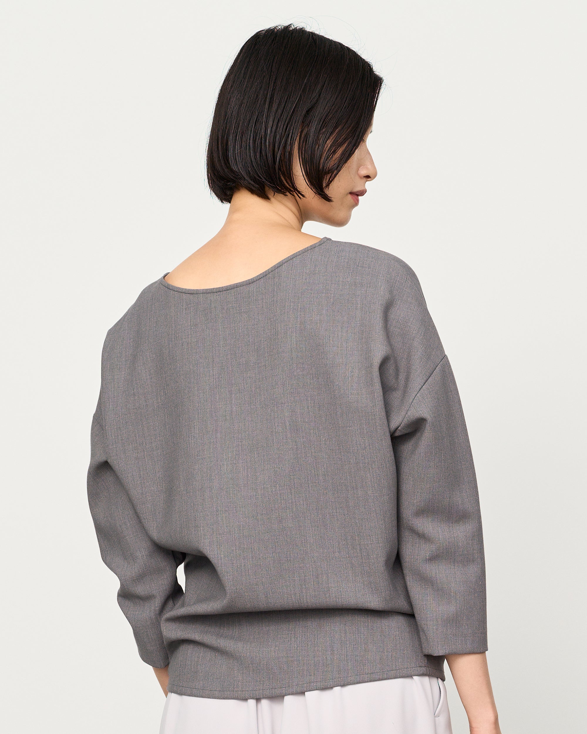 ウールライクコクーンブラウス8分袖