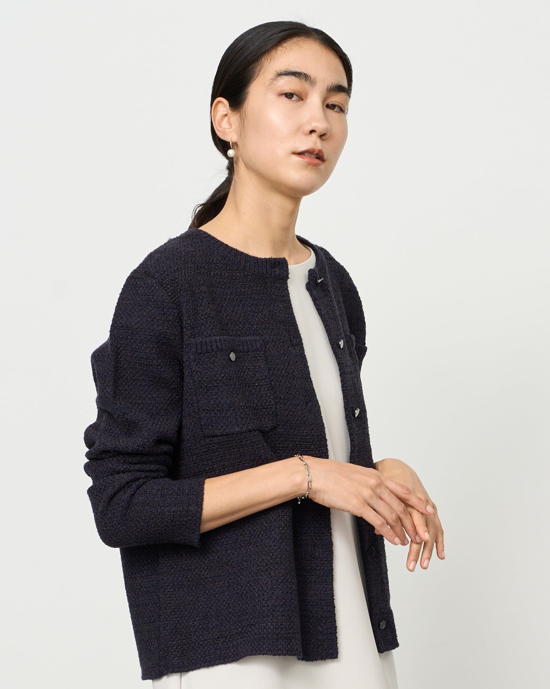 鹿の子ニットカーディガン