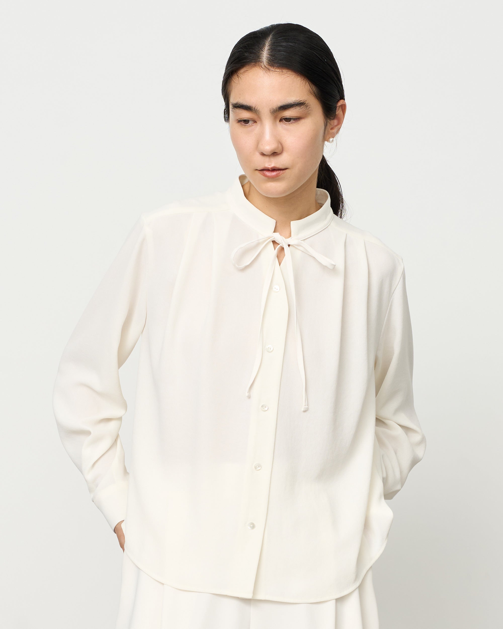 ジョーゼットリボンブラウス