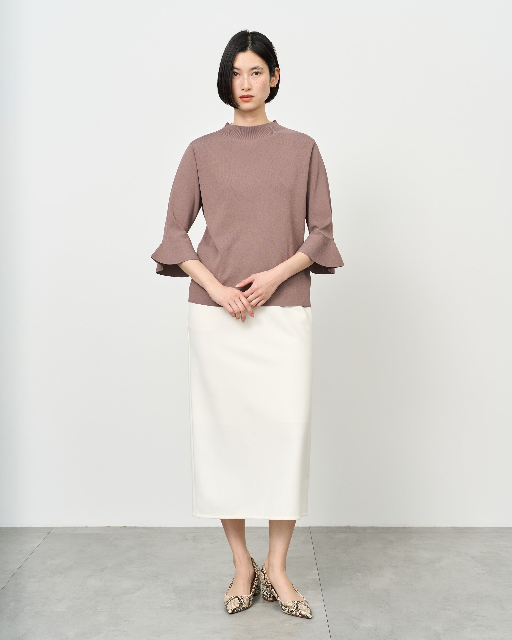 フレアスリーブニットプルオーバー