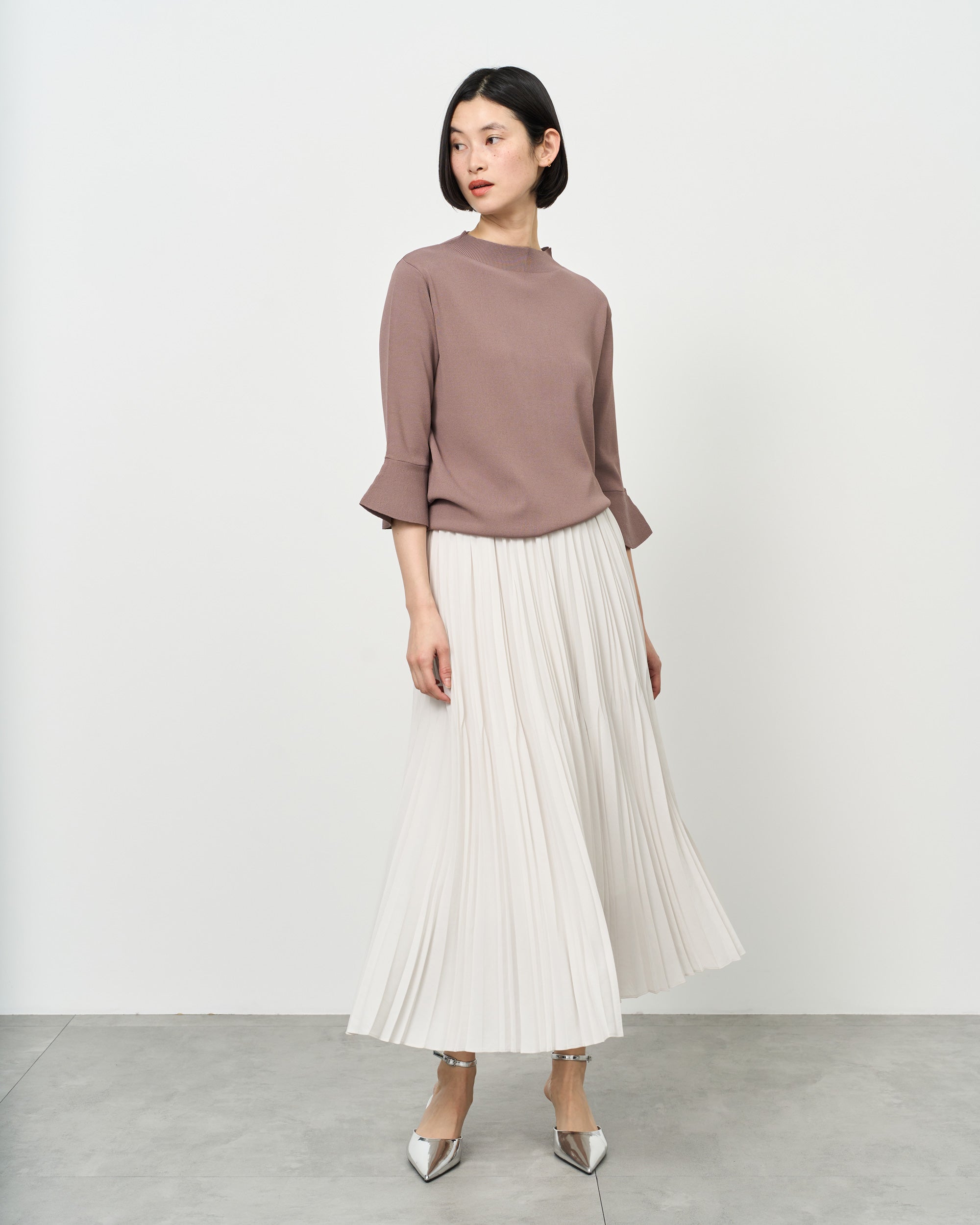 フレアスリーブニットプルオーバー