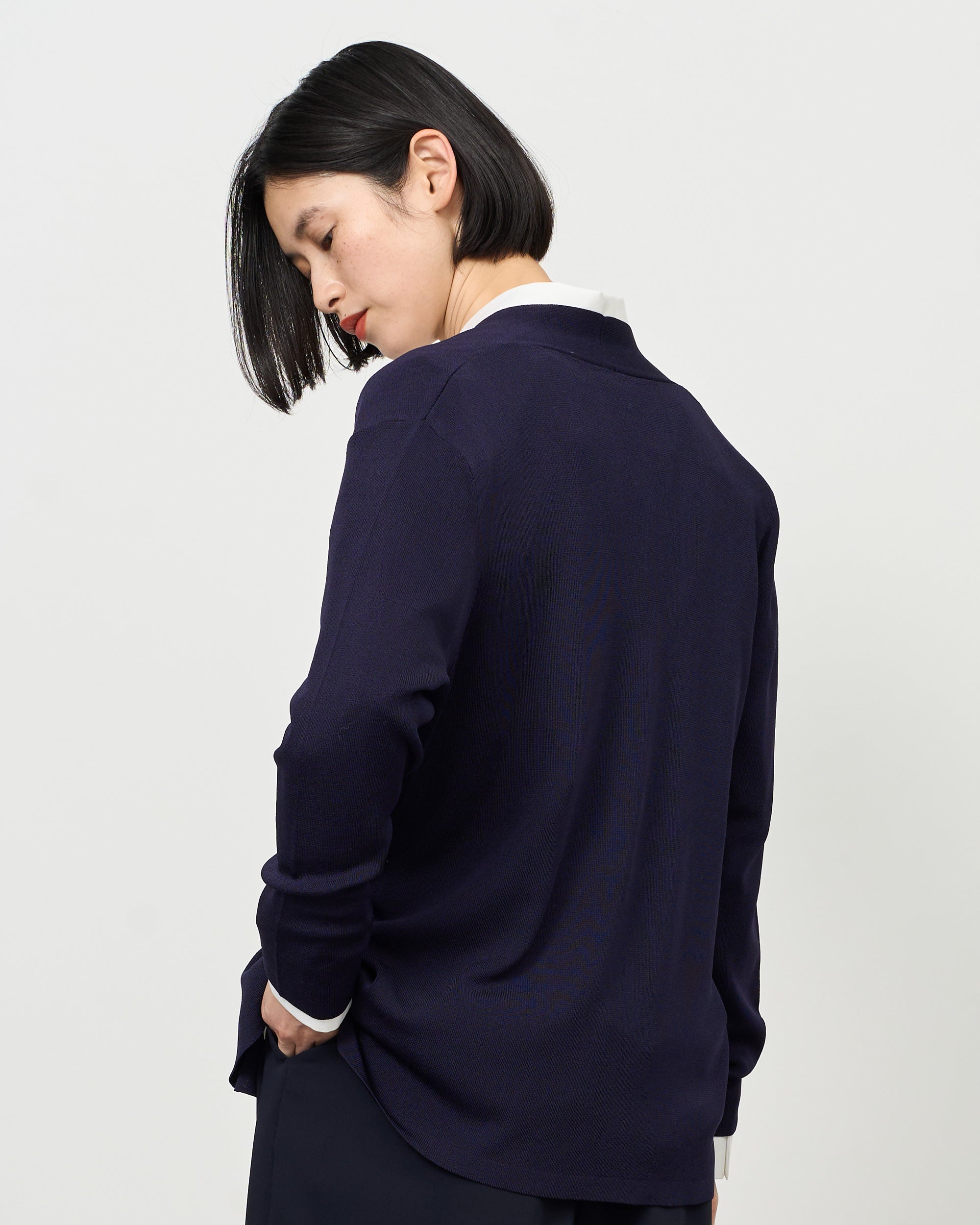 UV加工ベルト付きカーディガン