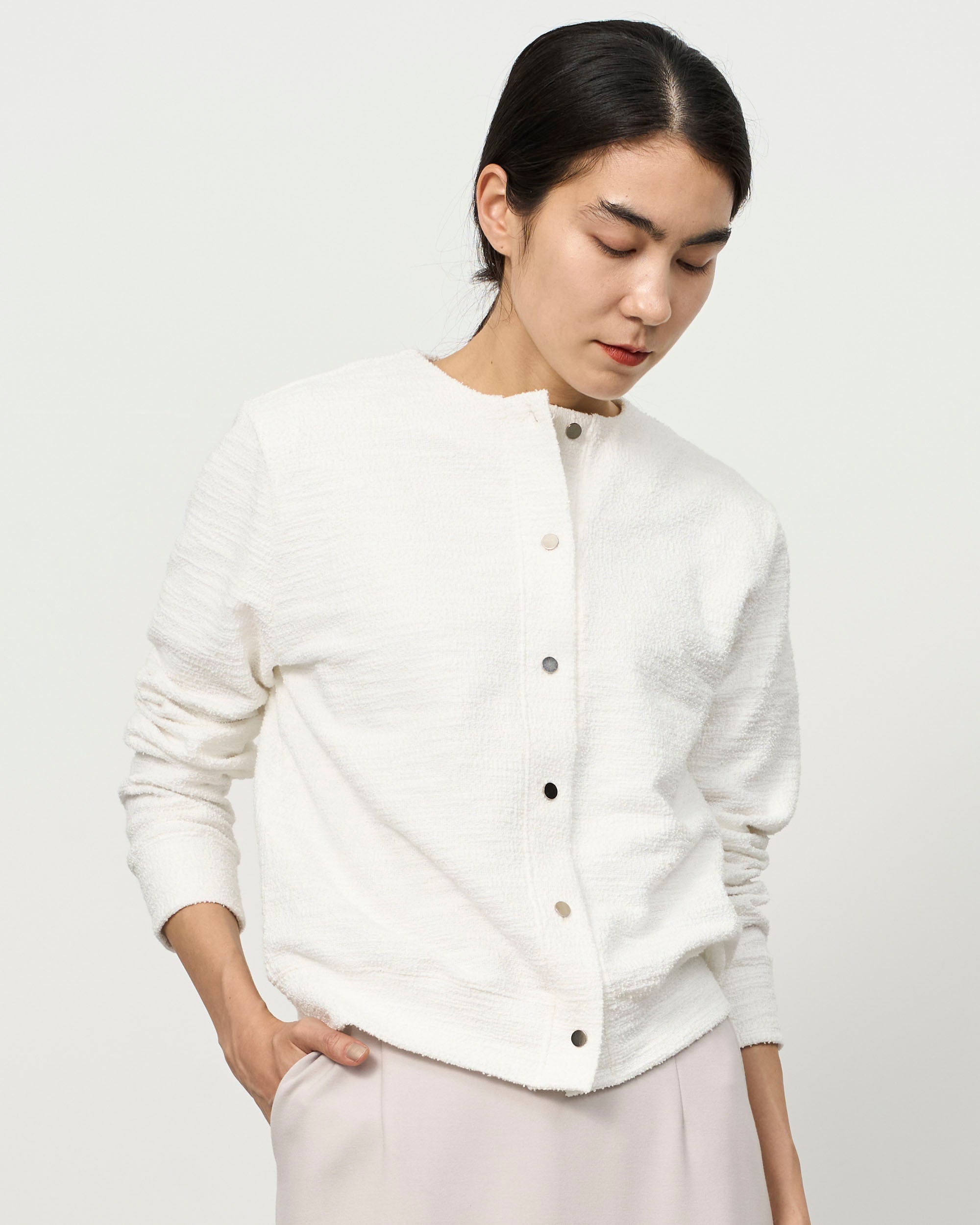 ジャケットライクツィーディーカーディガン