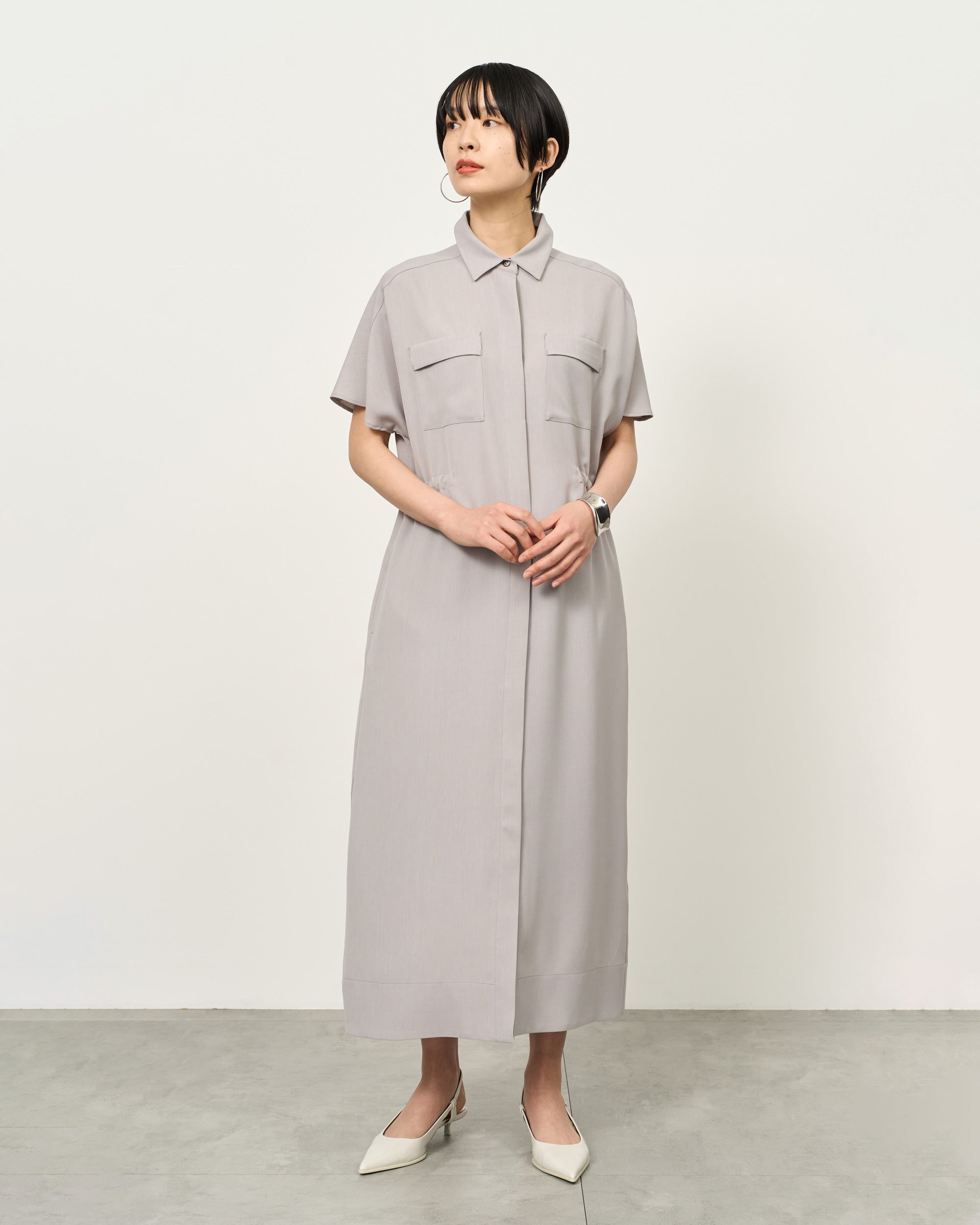 ロングシャツワンピース