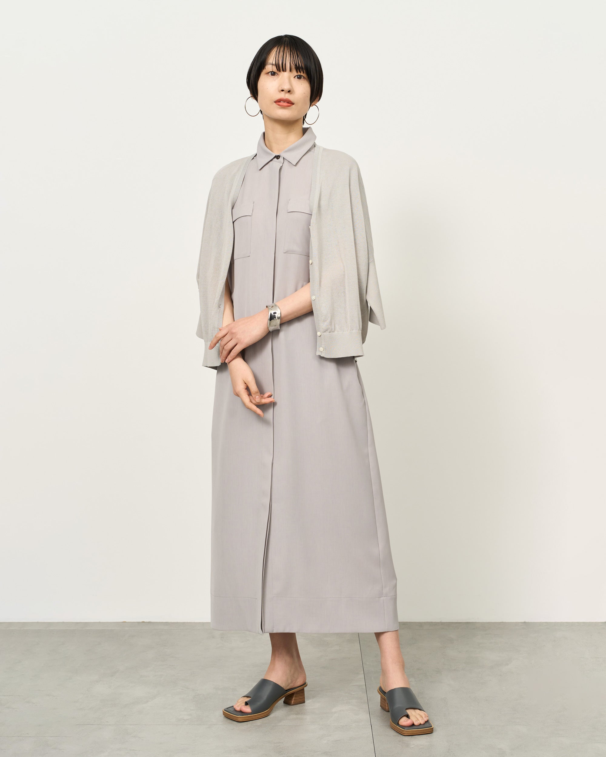 ロングシャツワンピース