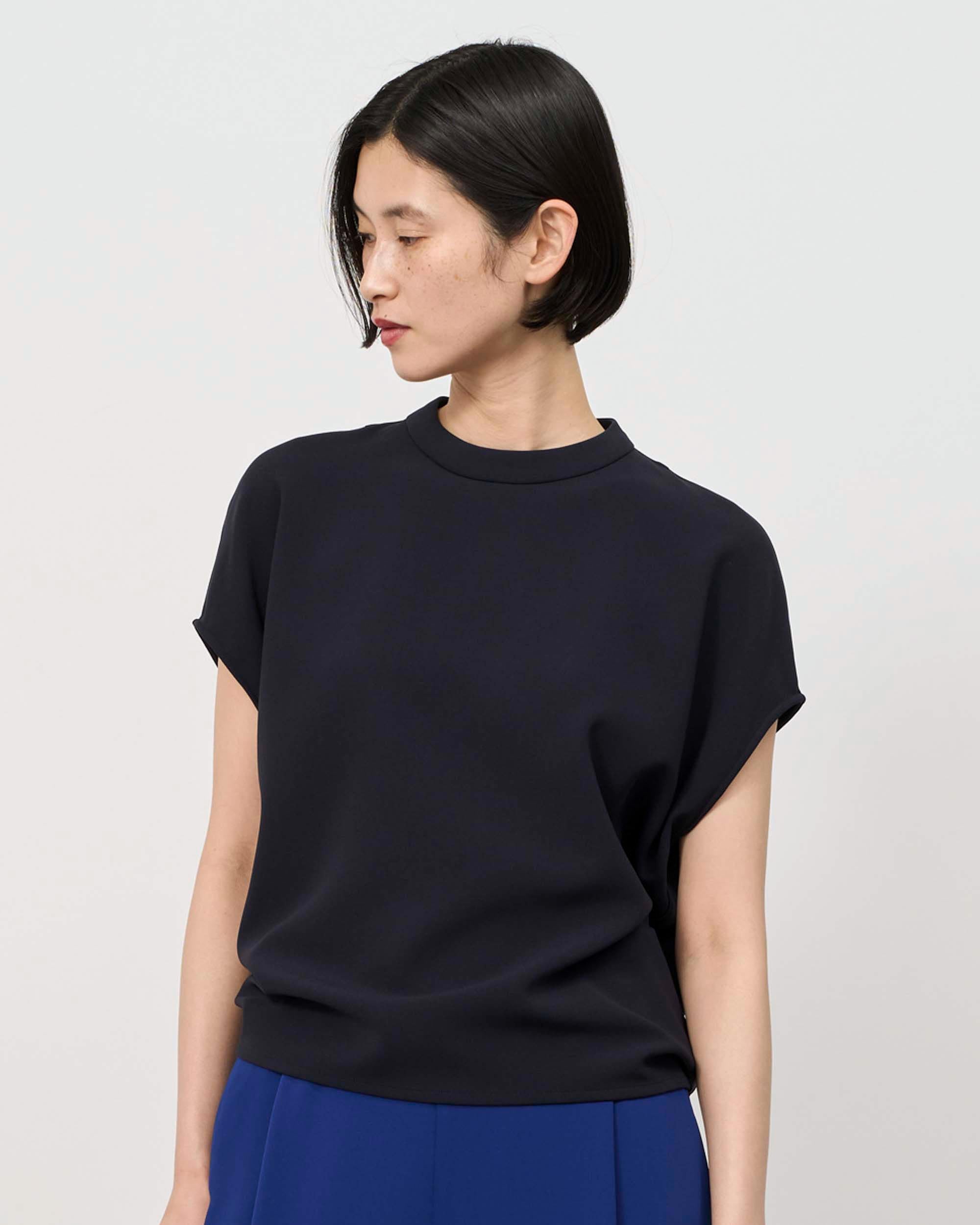 スタンドカラーコクーンブラウス