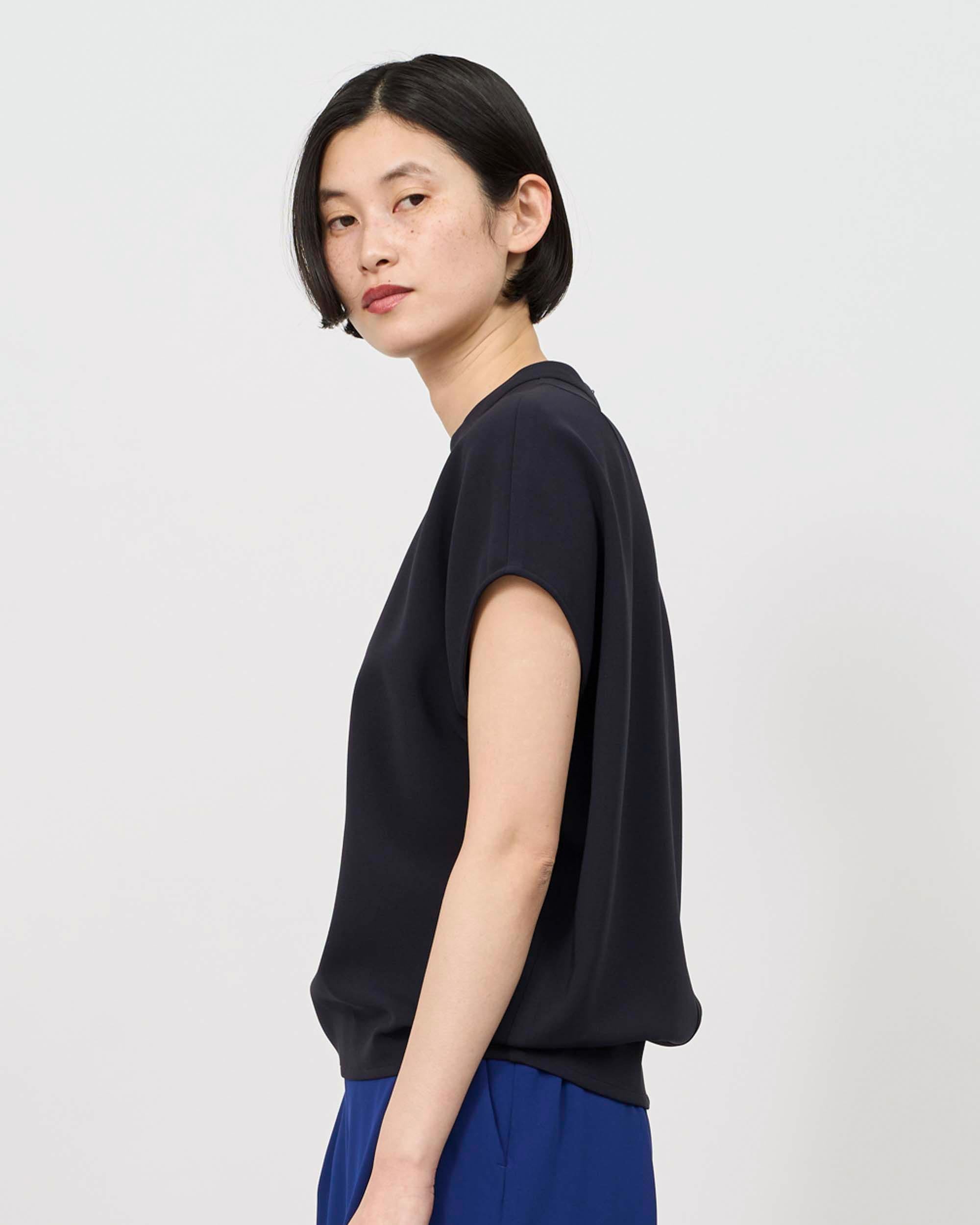 スタンドカラーコクーンブラウス