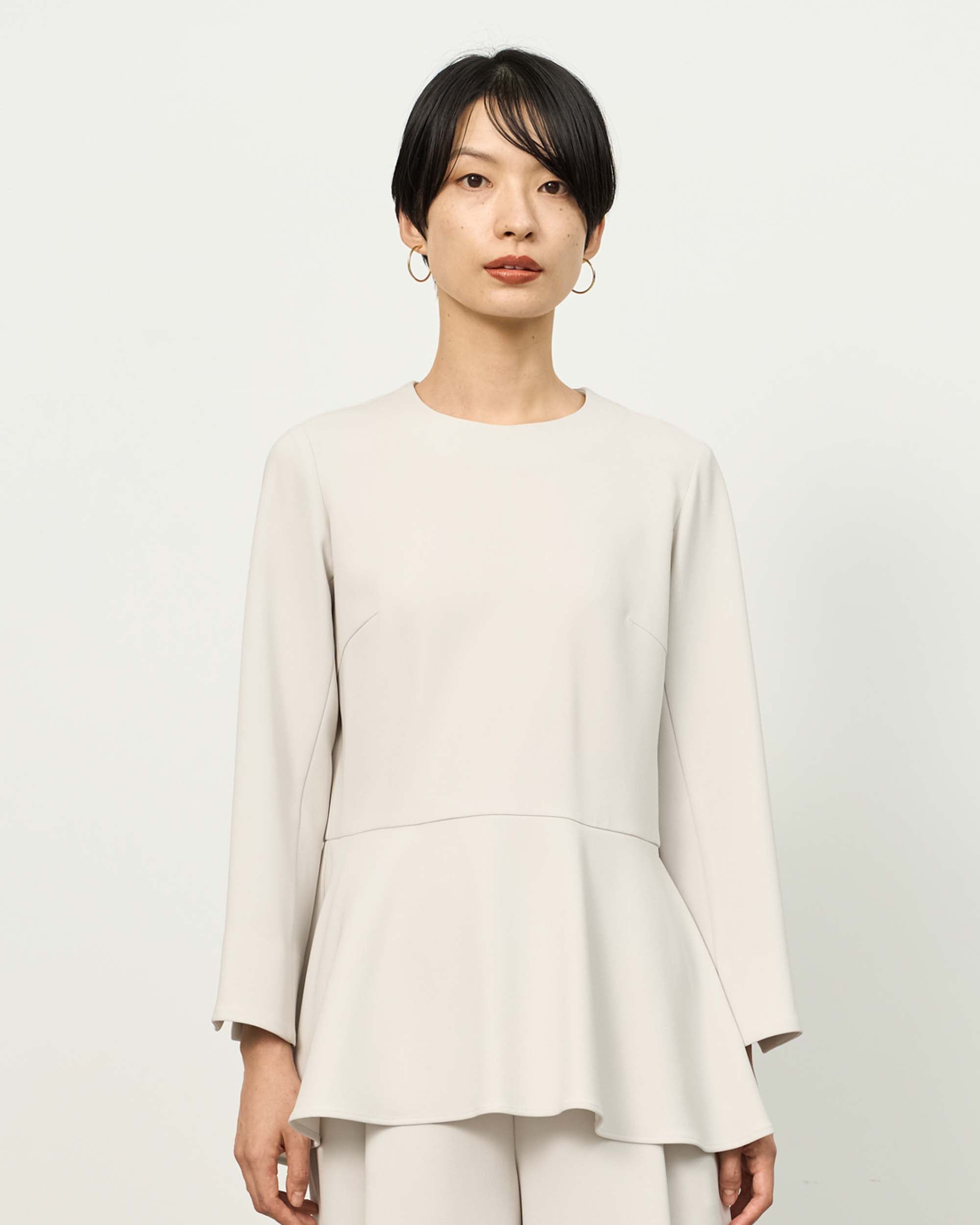 ペプラムチュニックブラウス9分袖