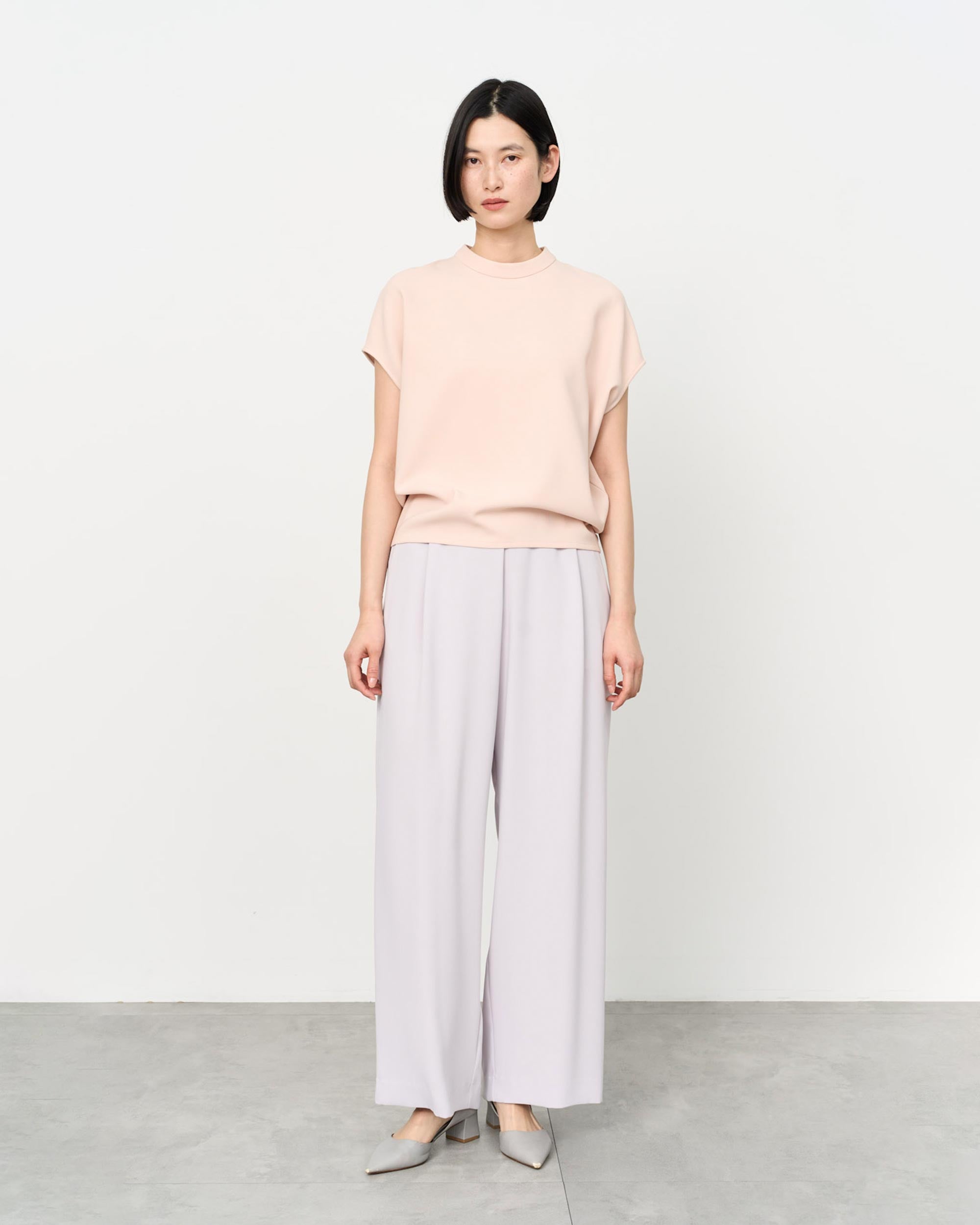 スタンドカラーコクーンブラウス