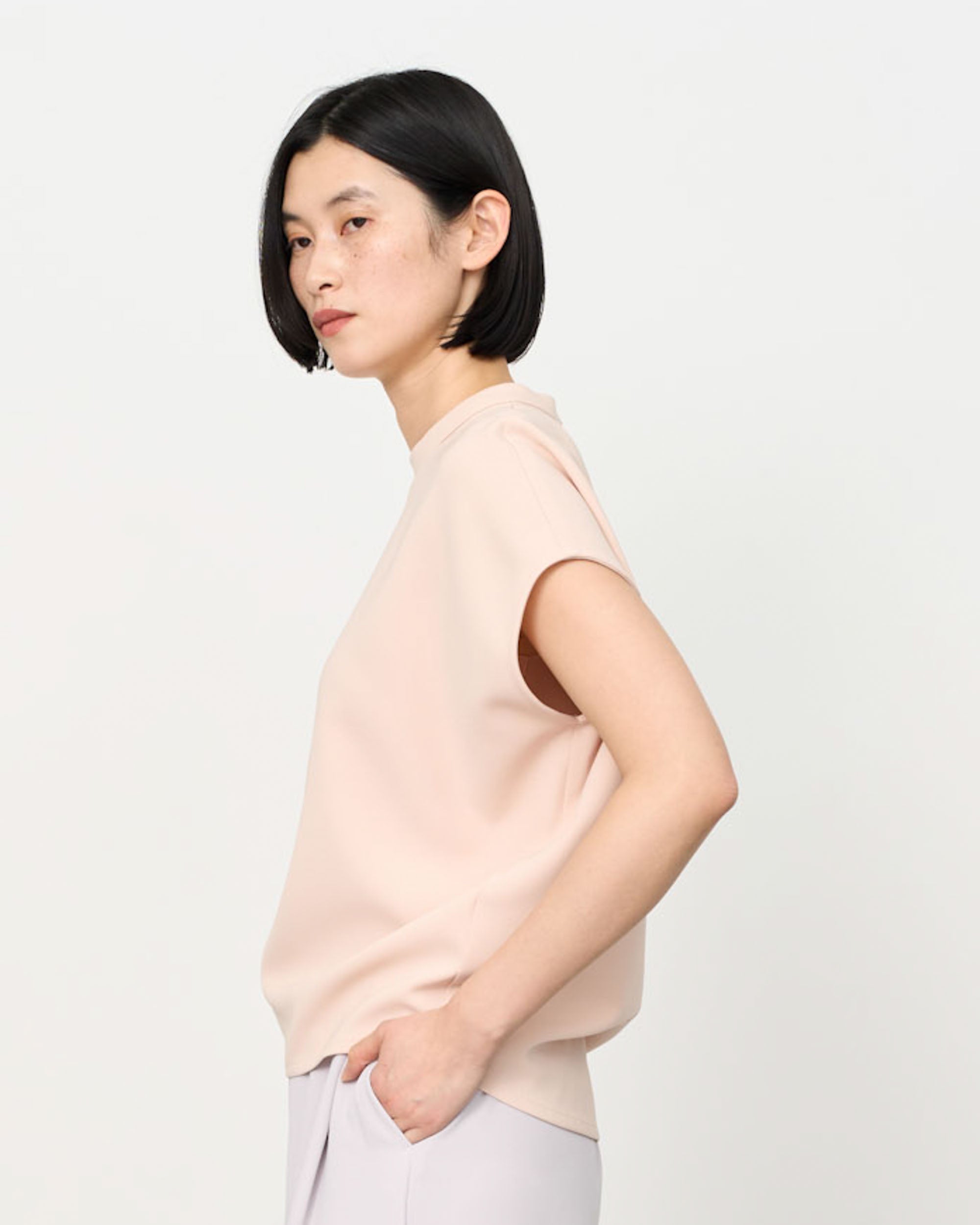 スタンドカラーコクーンブラウス