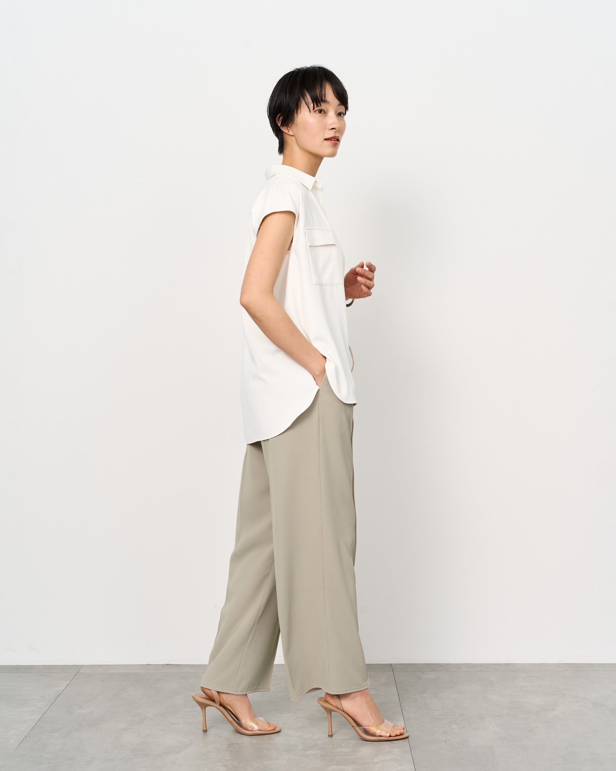 ヴィンテージサテンドロストワイドパンツ