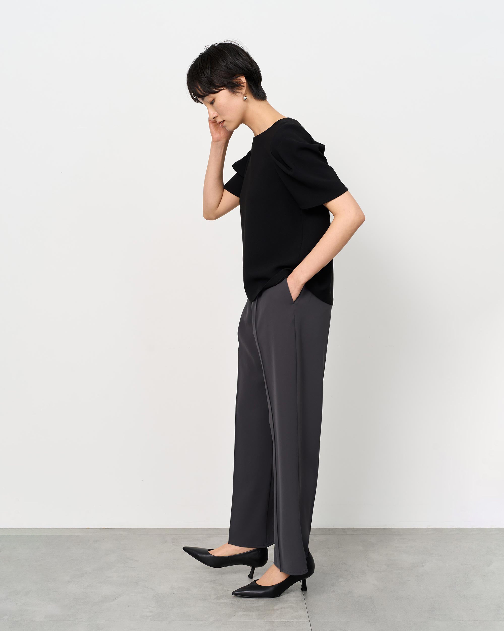 ヴィンテージサテンドロストワイドパンツ