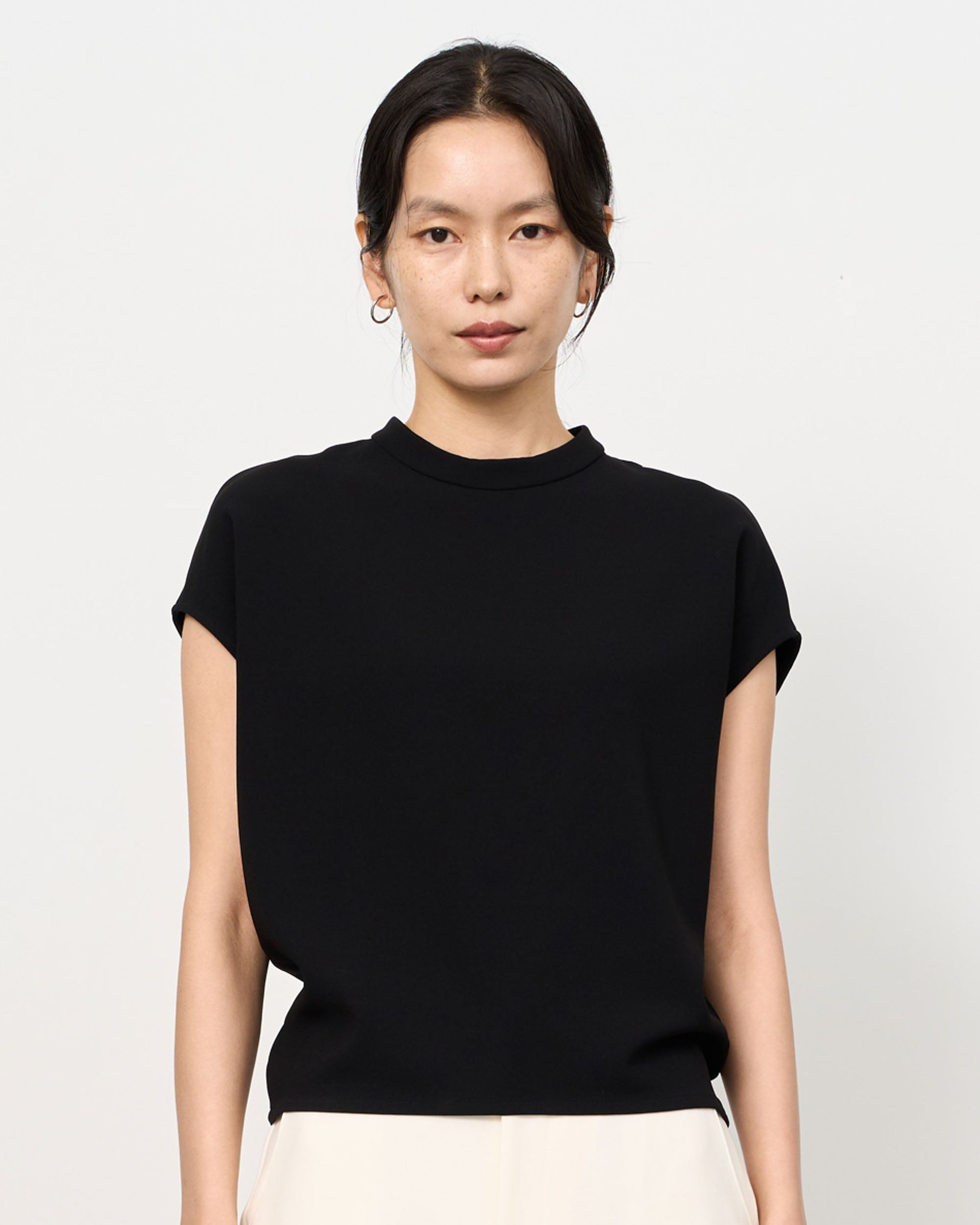 スタンドカラーコクーンブラウス