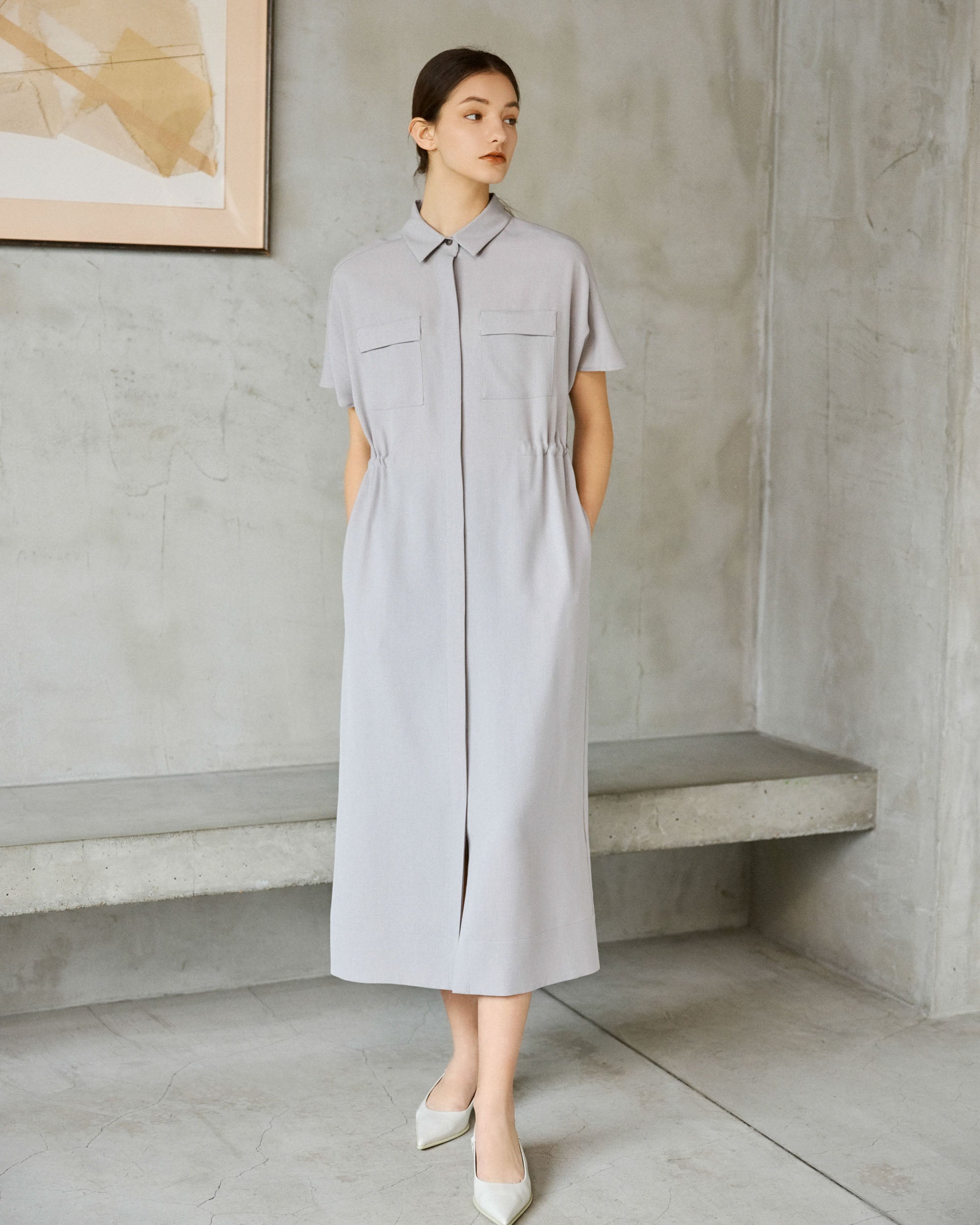 ロングシャツワンピース