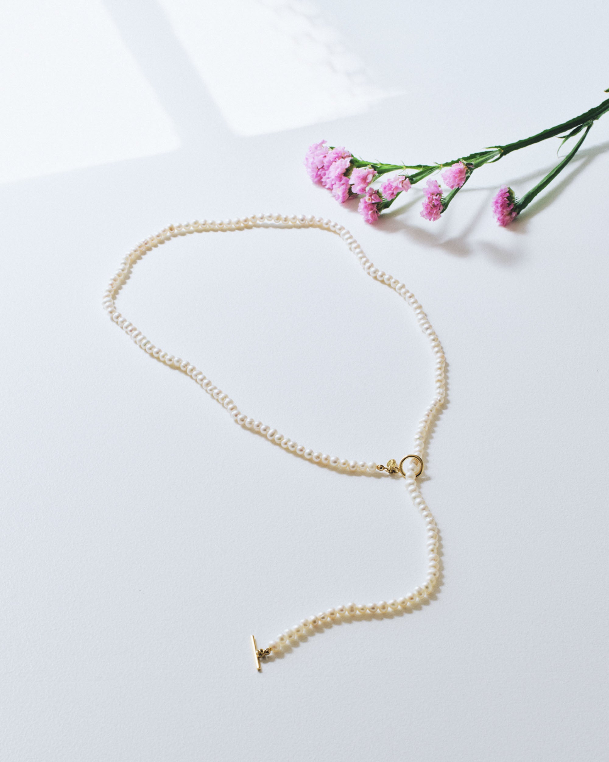 淡水パールロングネックレス