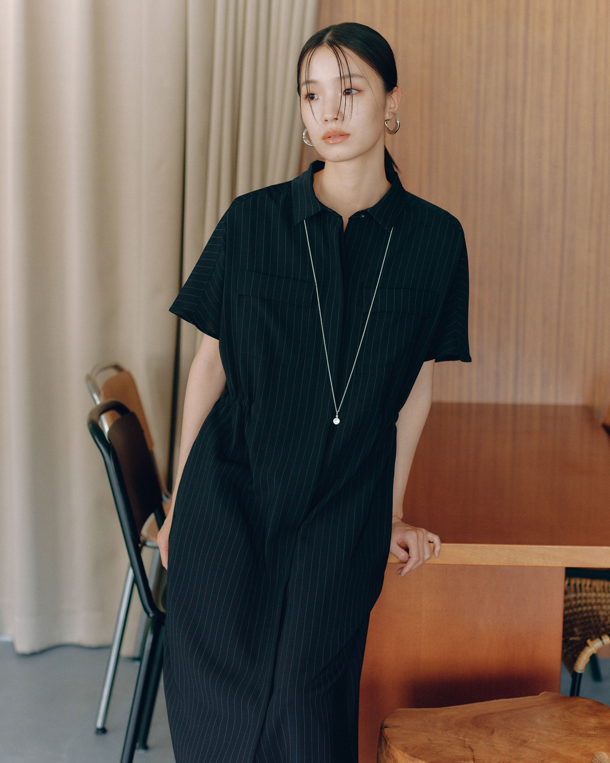 ロングシャツワンピース