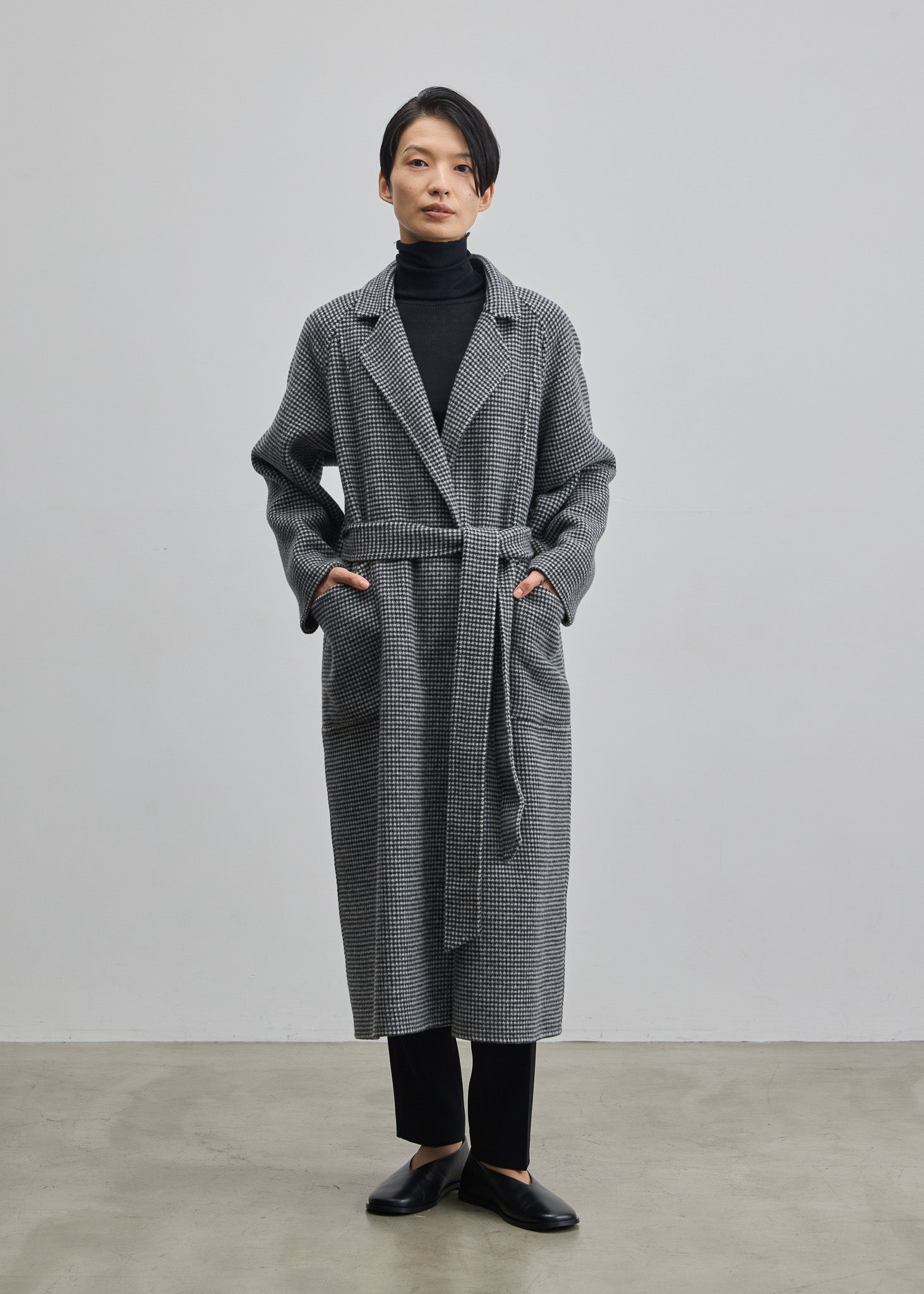 カシミヤ混タートルネックカットソー