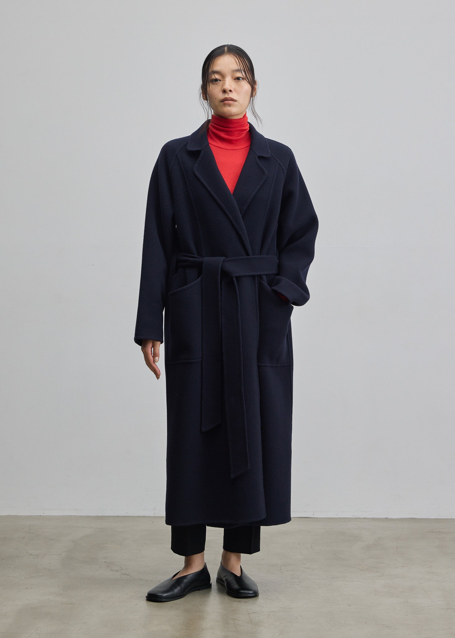 カシミヤ混タートルネックカットソー