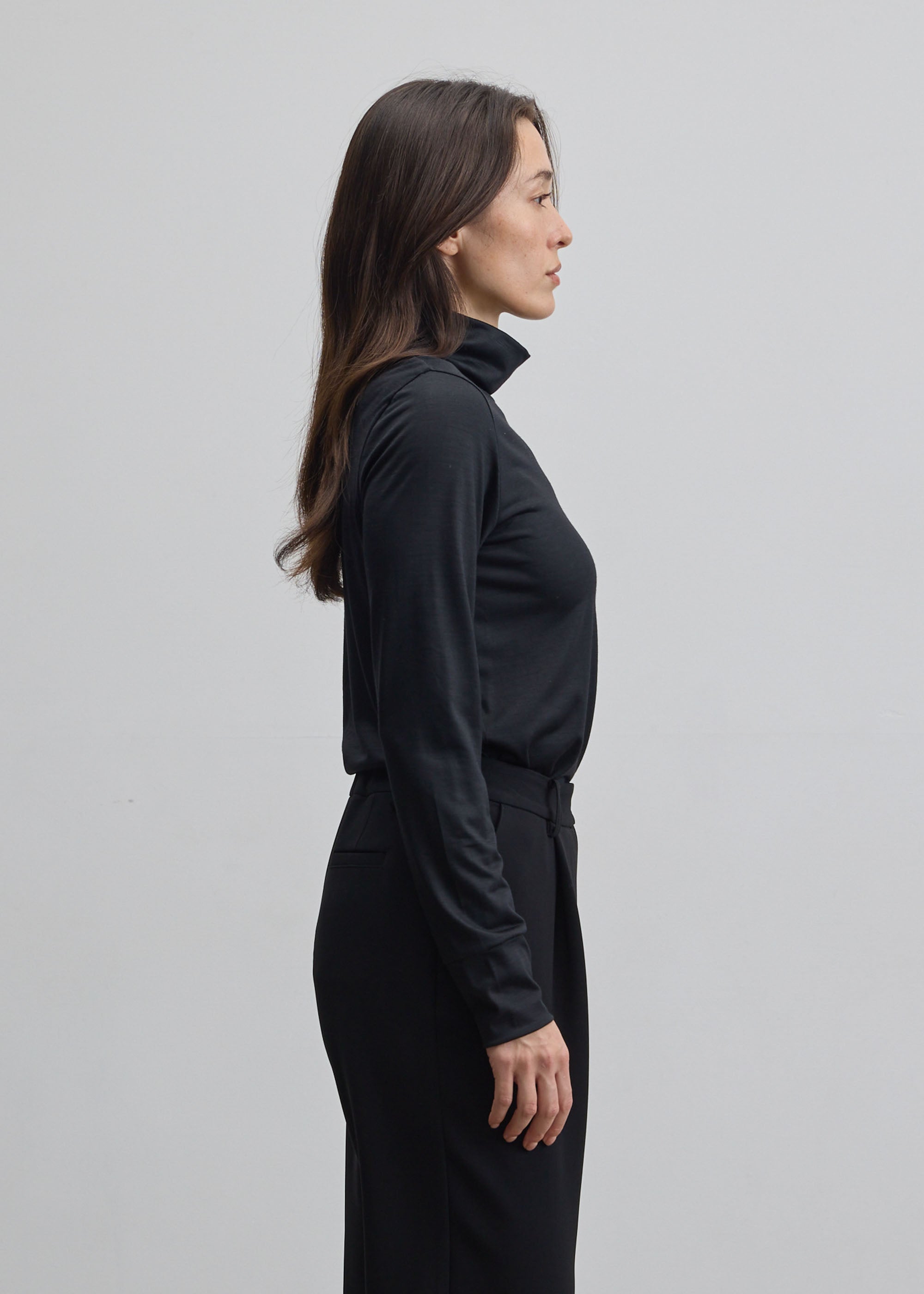 クリアウールタートルネックカットソー