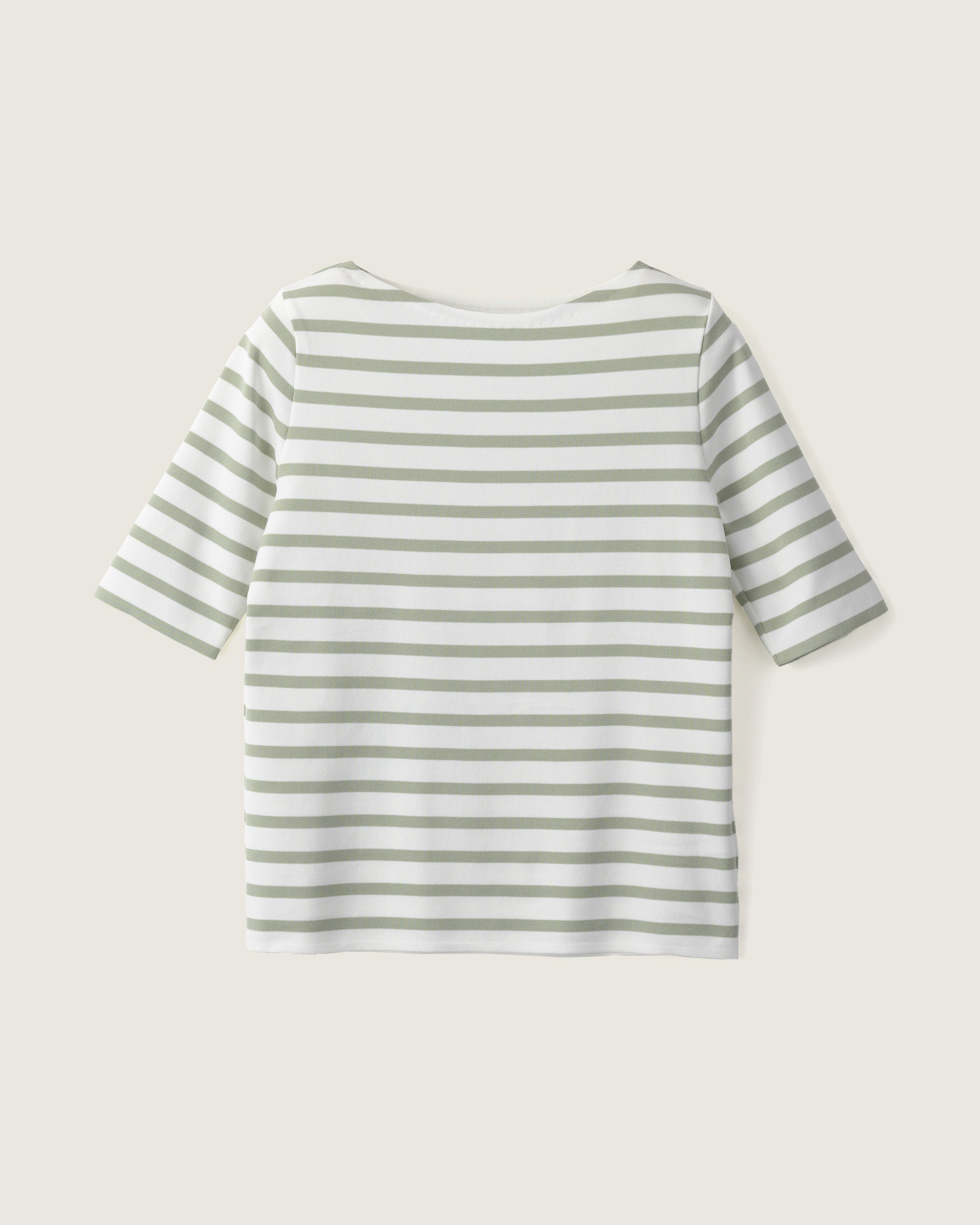 5分袖ボーダーニットソー