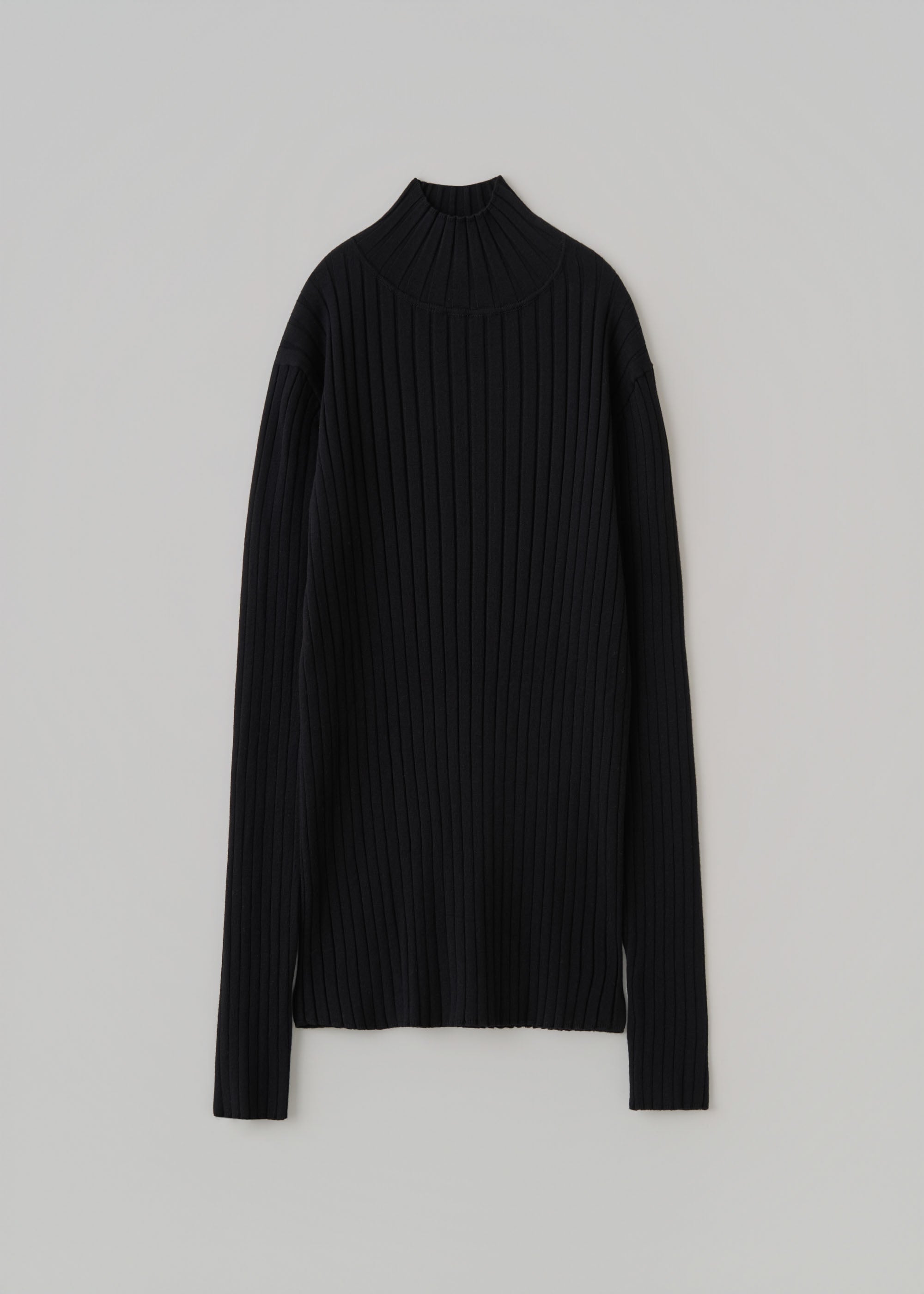 ワイドリブタートルネックニット