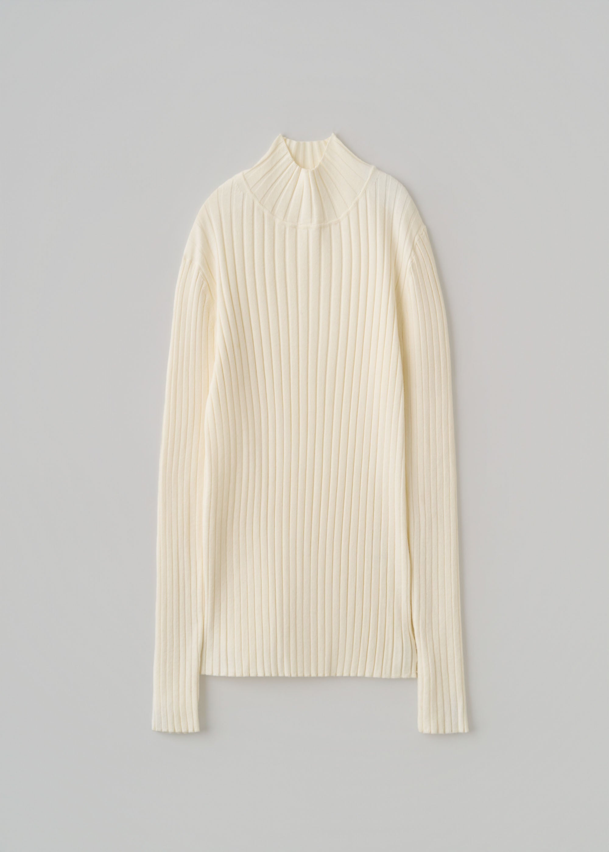 ワイドリブタートルネックニット