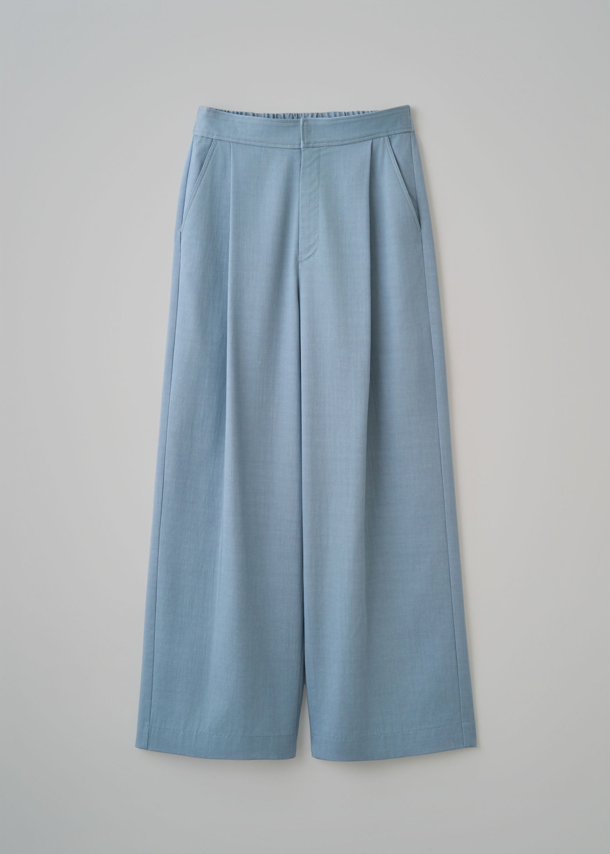 デニムライクタックワイドパンツ