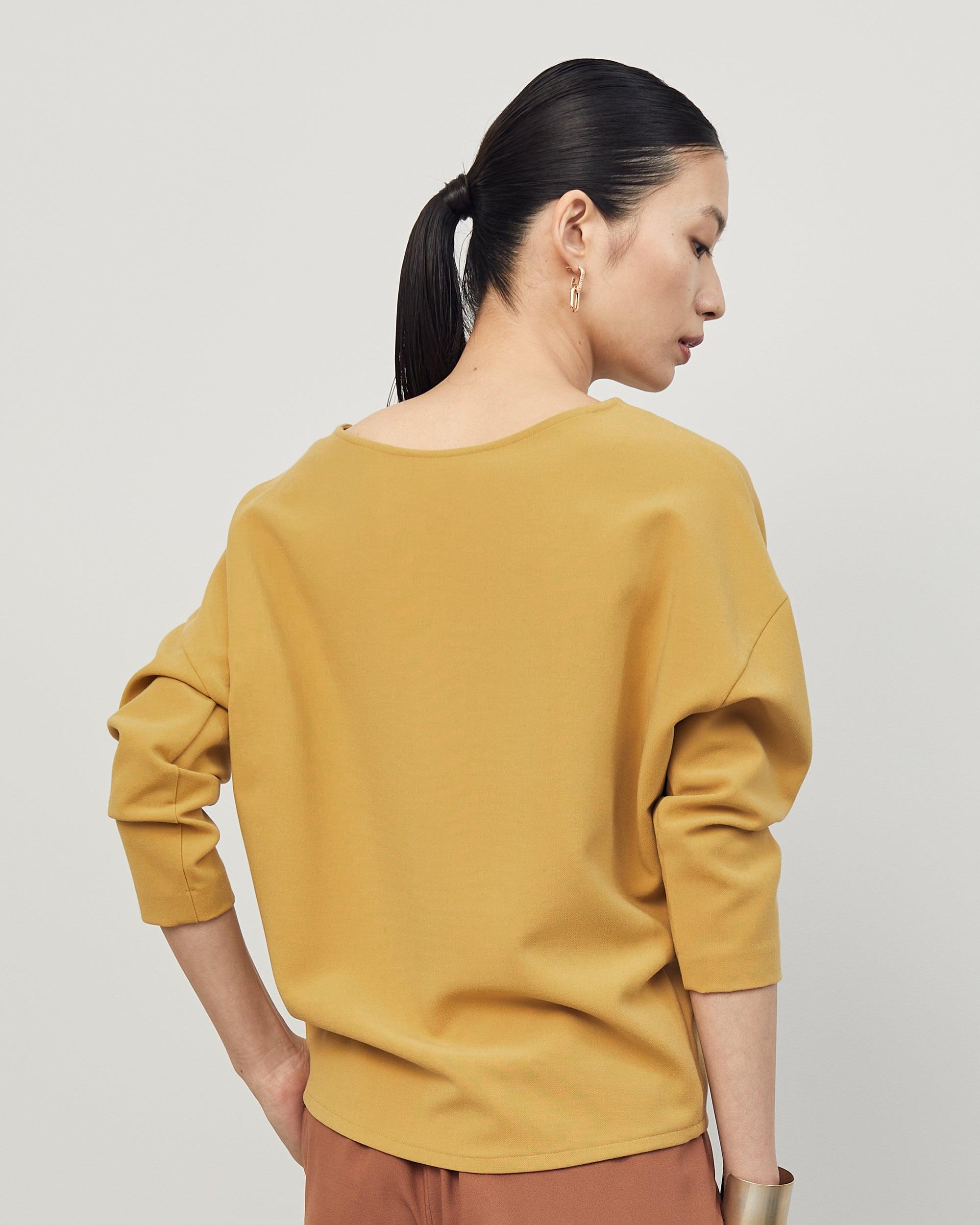 ウールライクコクーンブラウス8分袖