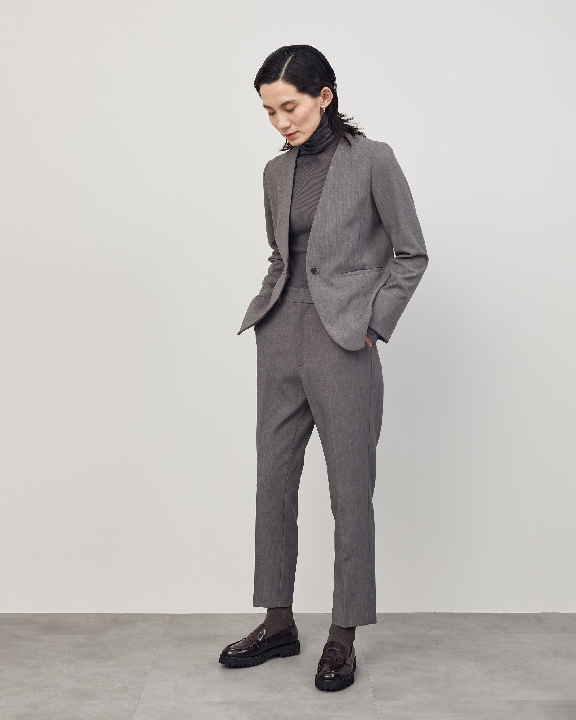 ウールライクノーカラージャケット