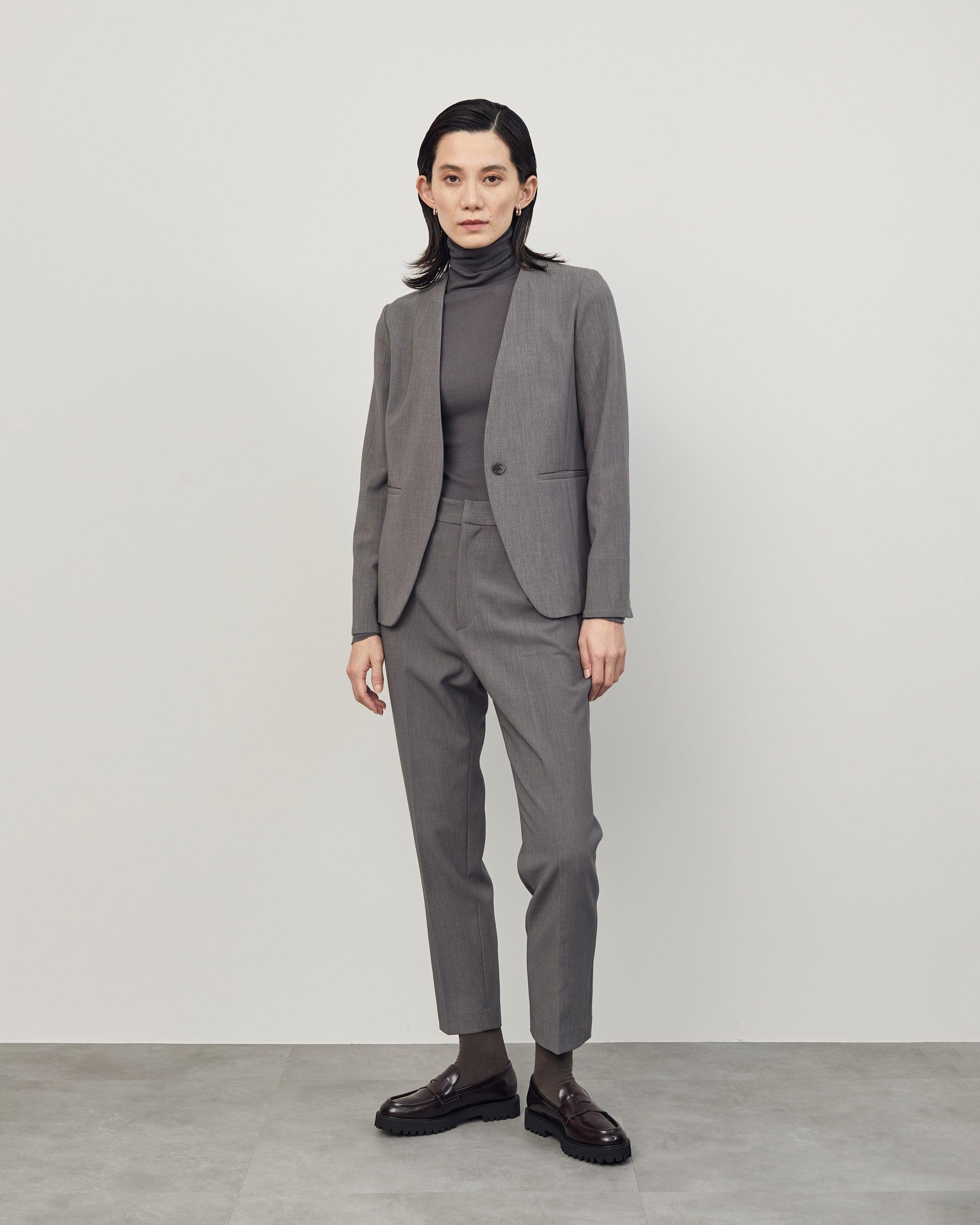 ウールライクノーカラージャケット