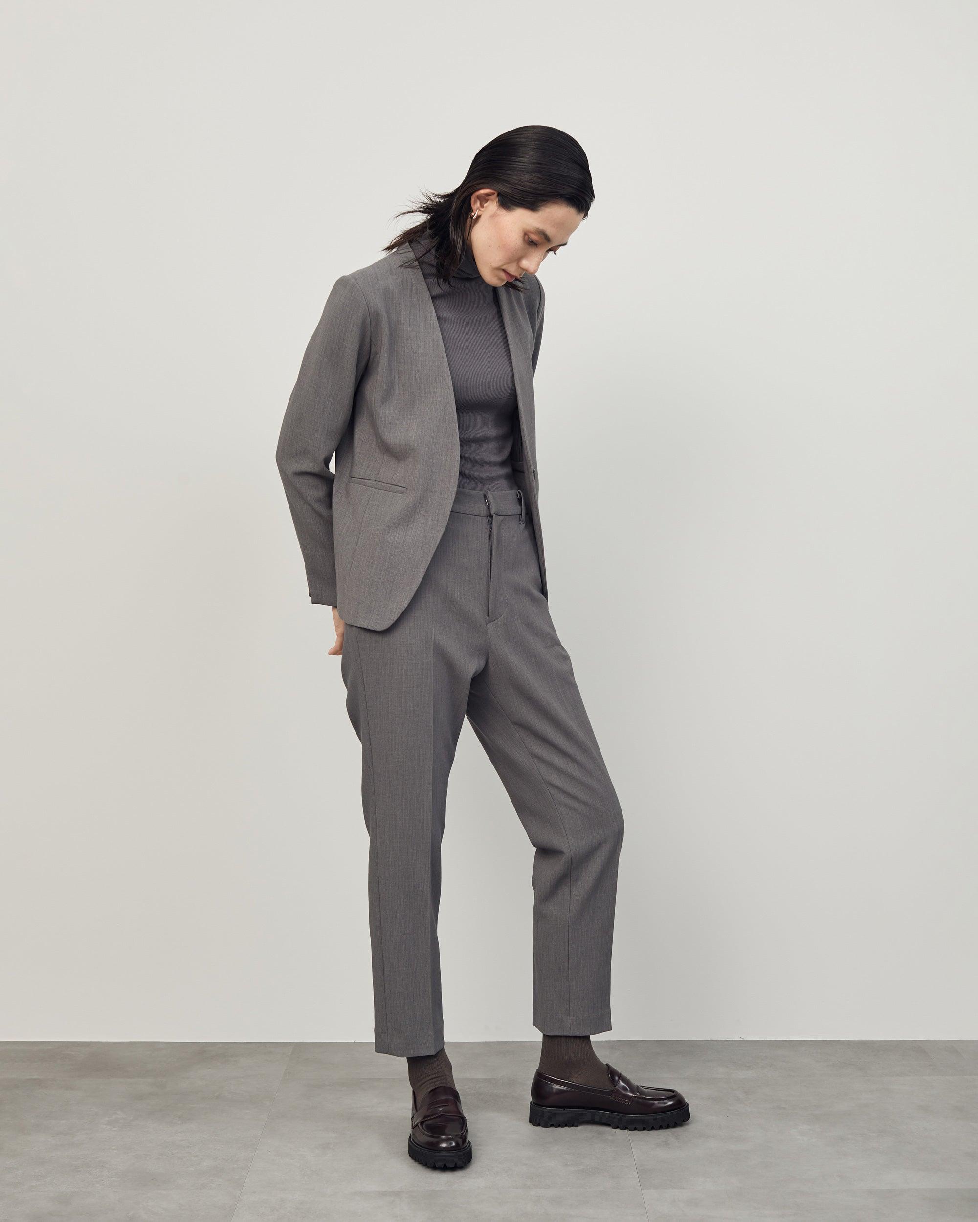 ウールライクノーカラージャケット