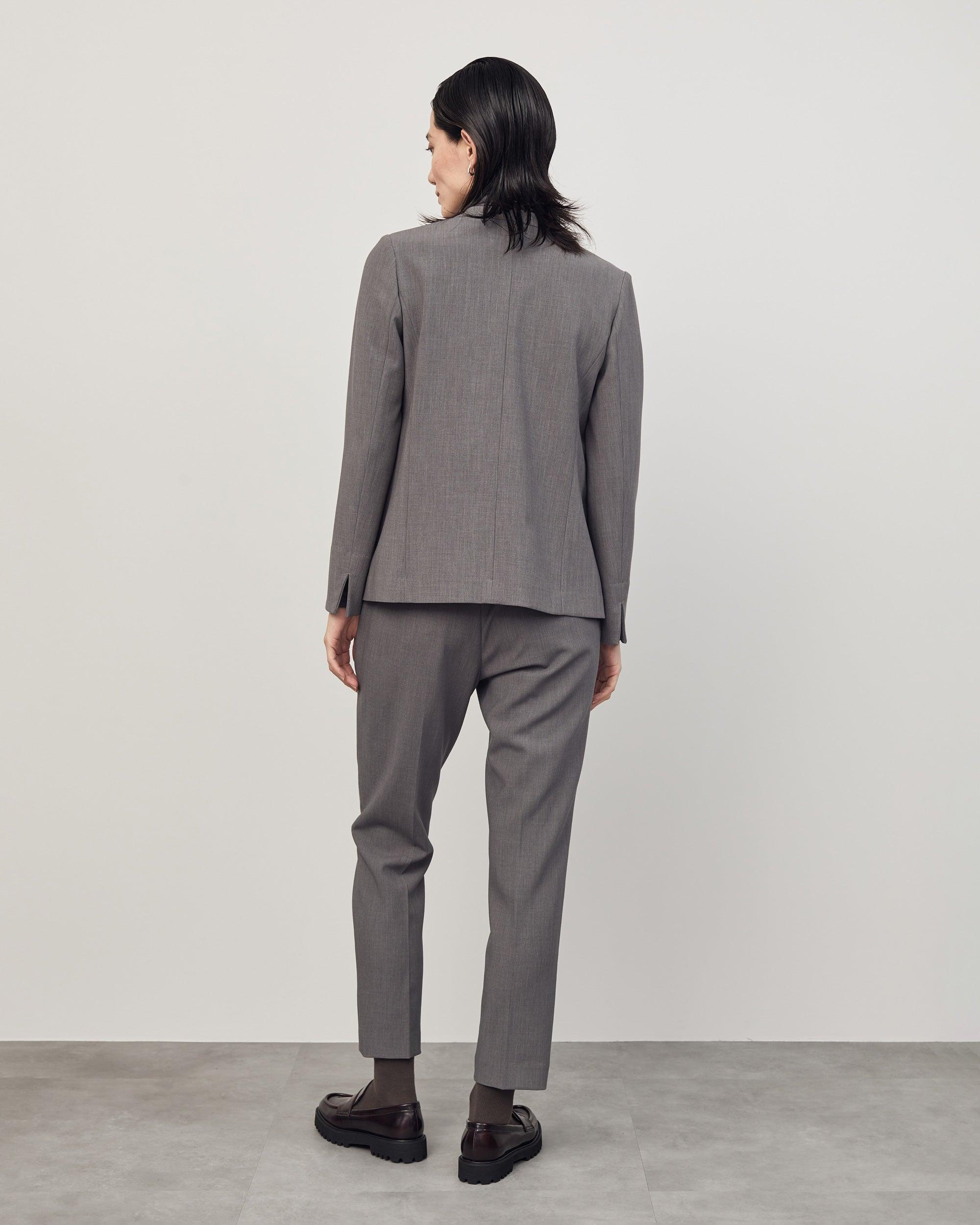 ウールライクノーカラージャケット