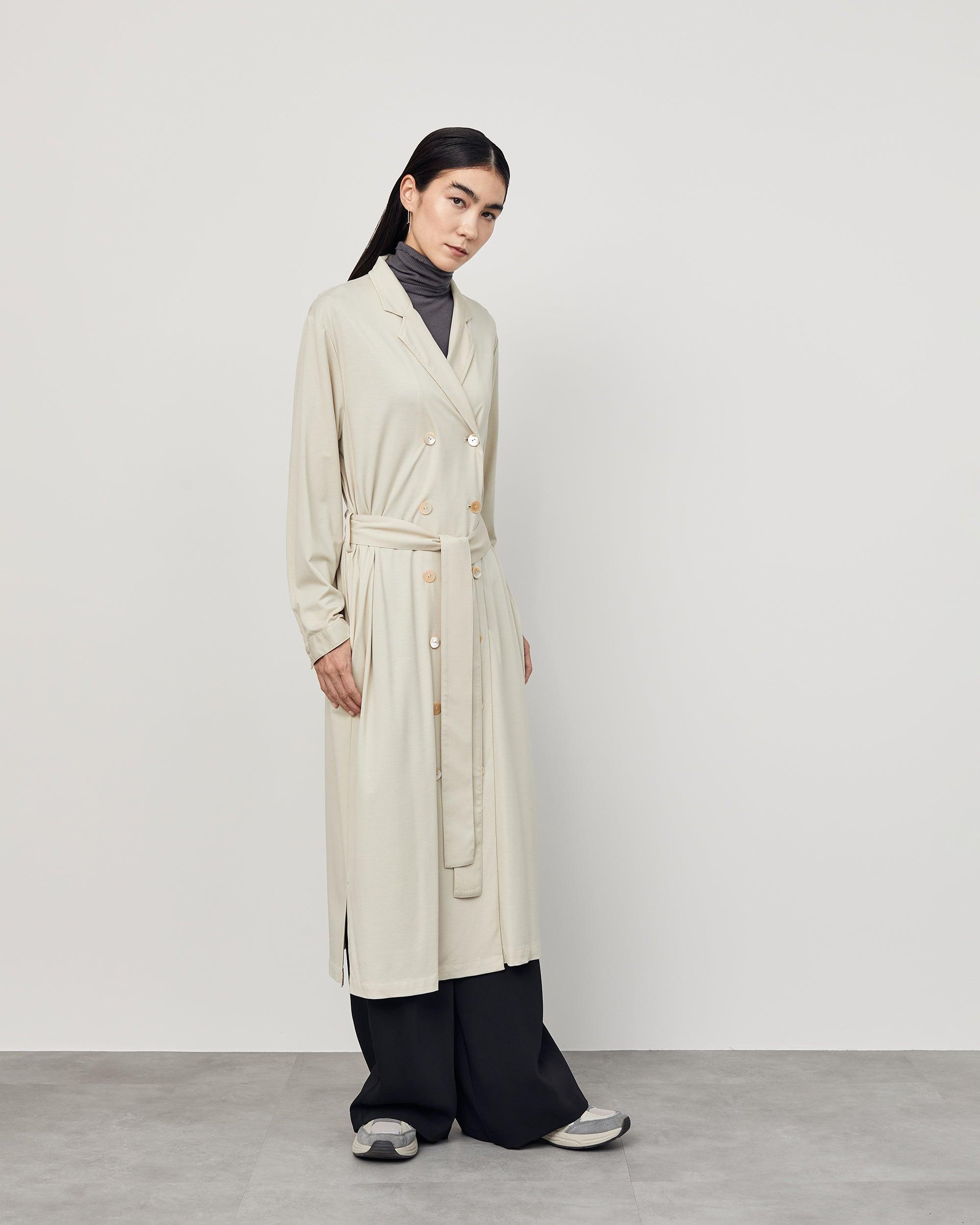 ジャージートレンチスタイルコートワンピース
