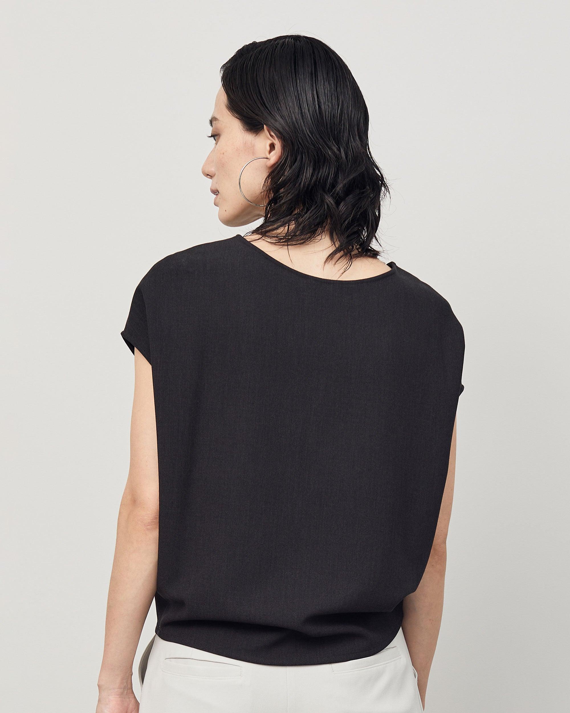 ウールライクショートスリーブコクーンブラウス