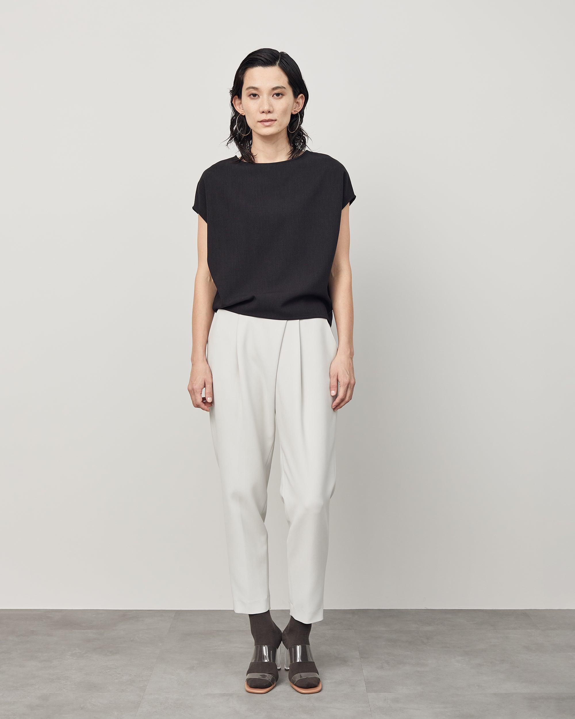 ウールライクショートスリーブコクーンブラウス