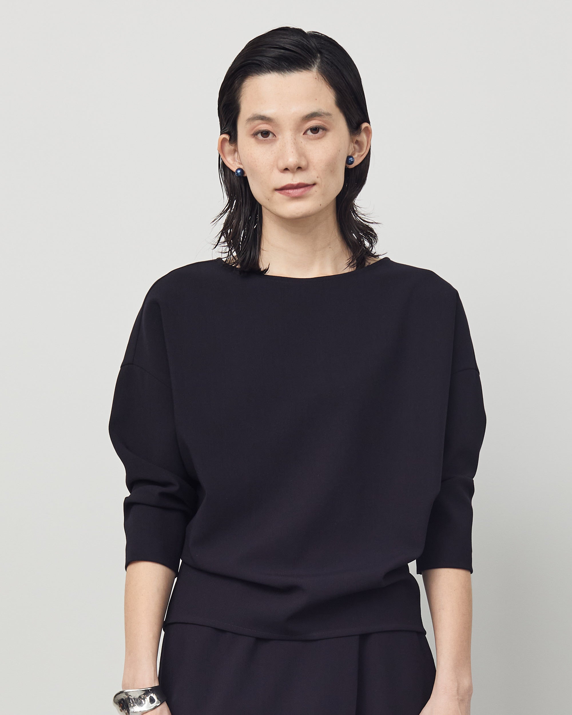 ウールライクコクーンブラウス8分袖