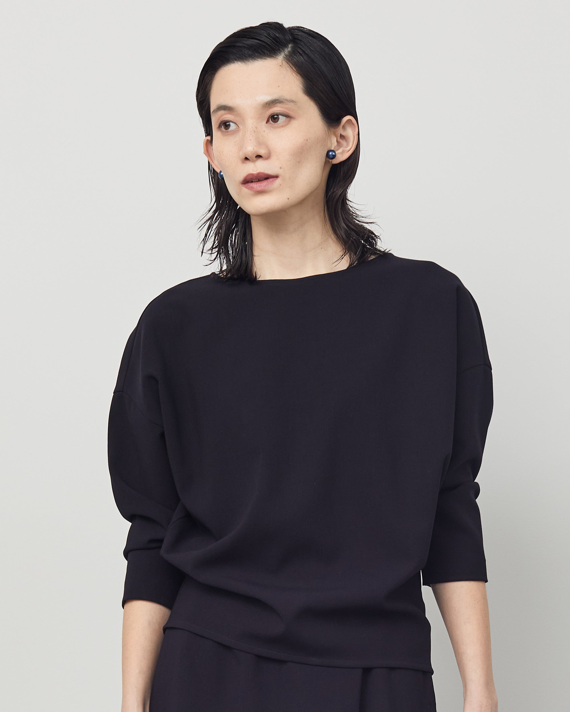 ウールライクコクーンブラウス8分袖