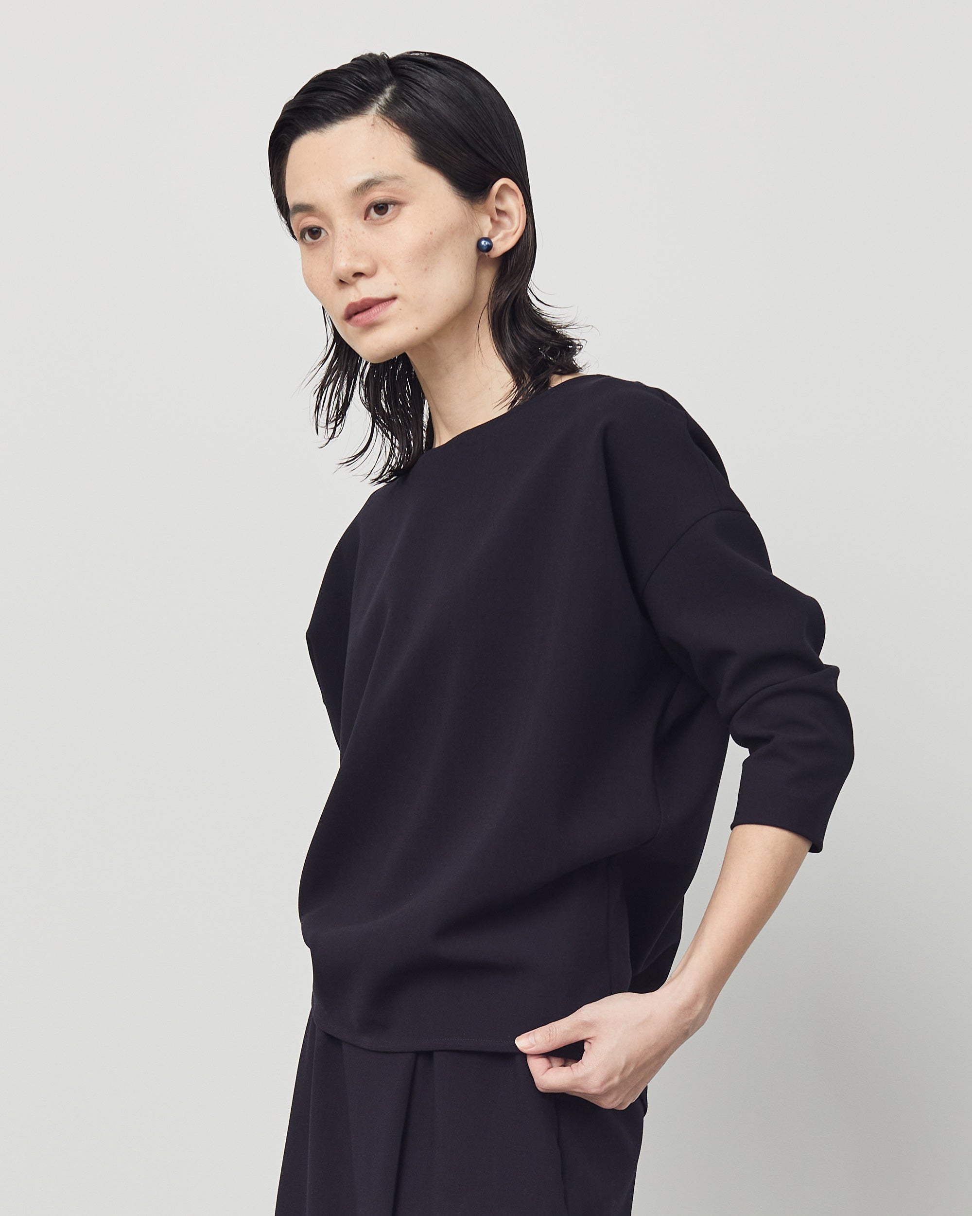 ウールライクコクーンブラウス8分袖