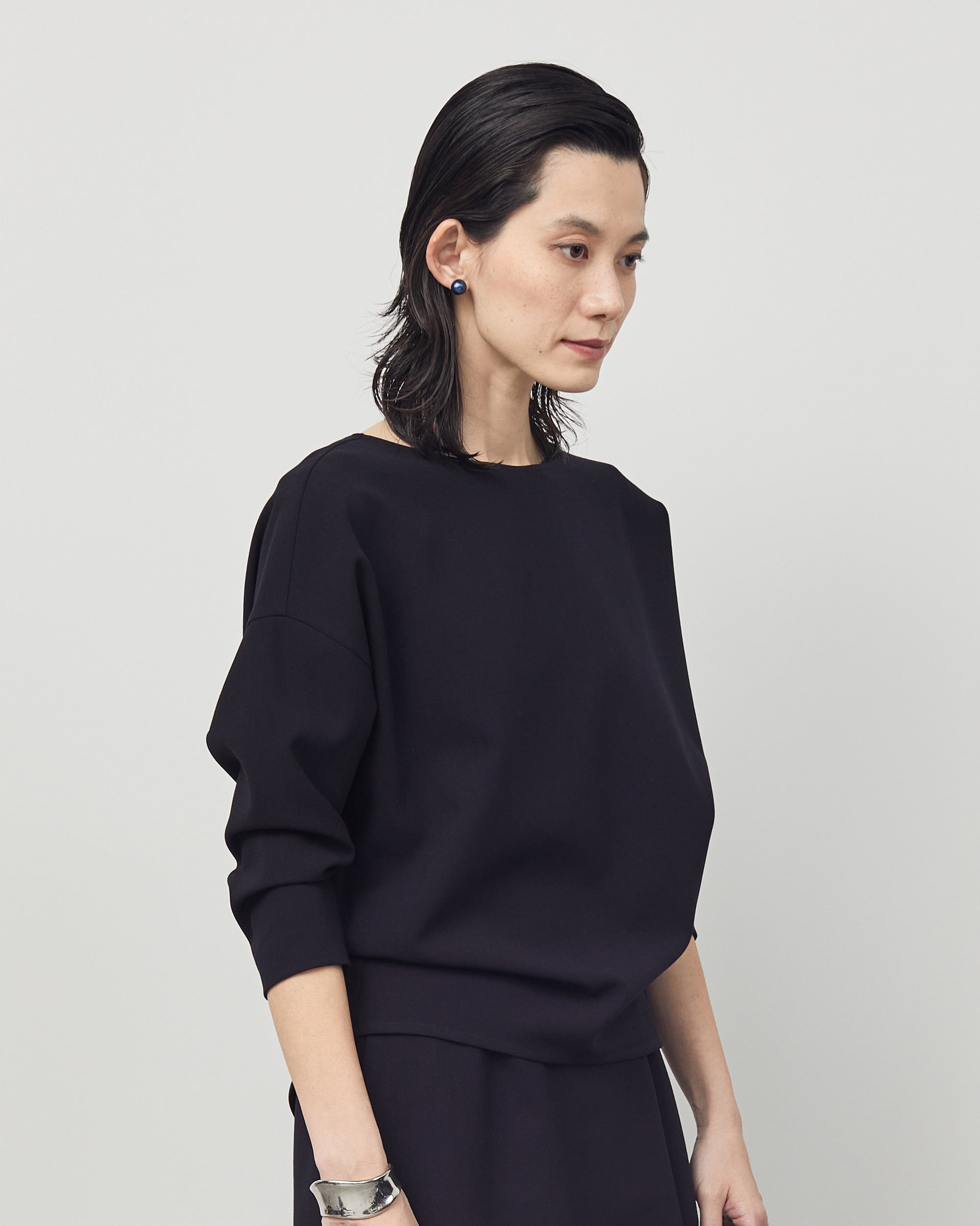 ウールライクコクーンブラウス8分袖