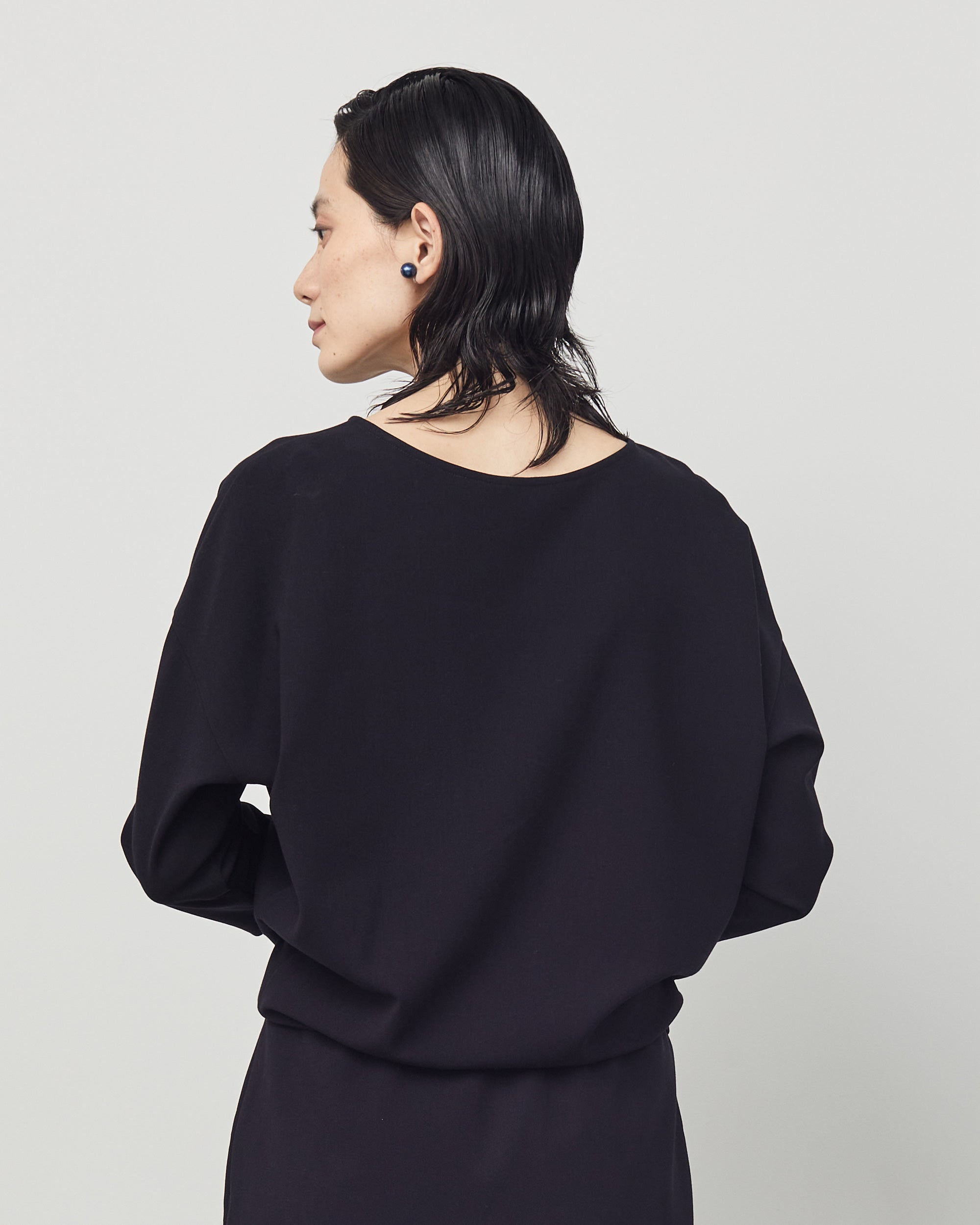 ウールライクコクーンブラウス8分袖